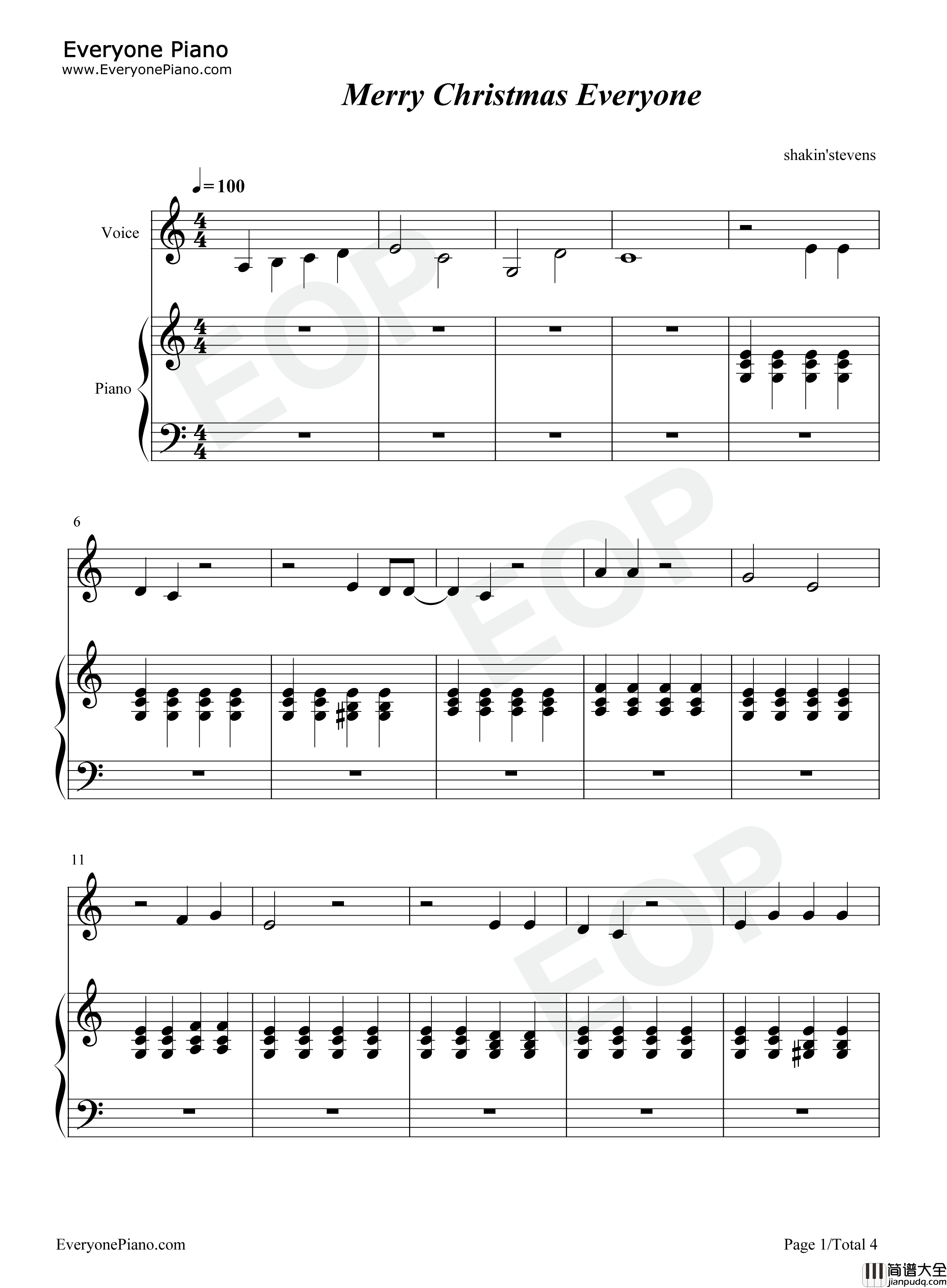 Merry_Christmas_Everyone钢琴谱_Shakin'_Stevens