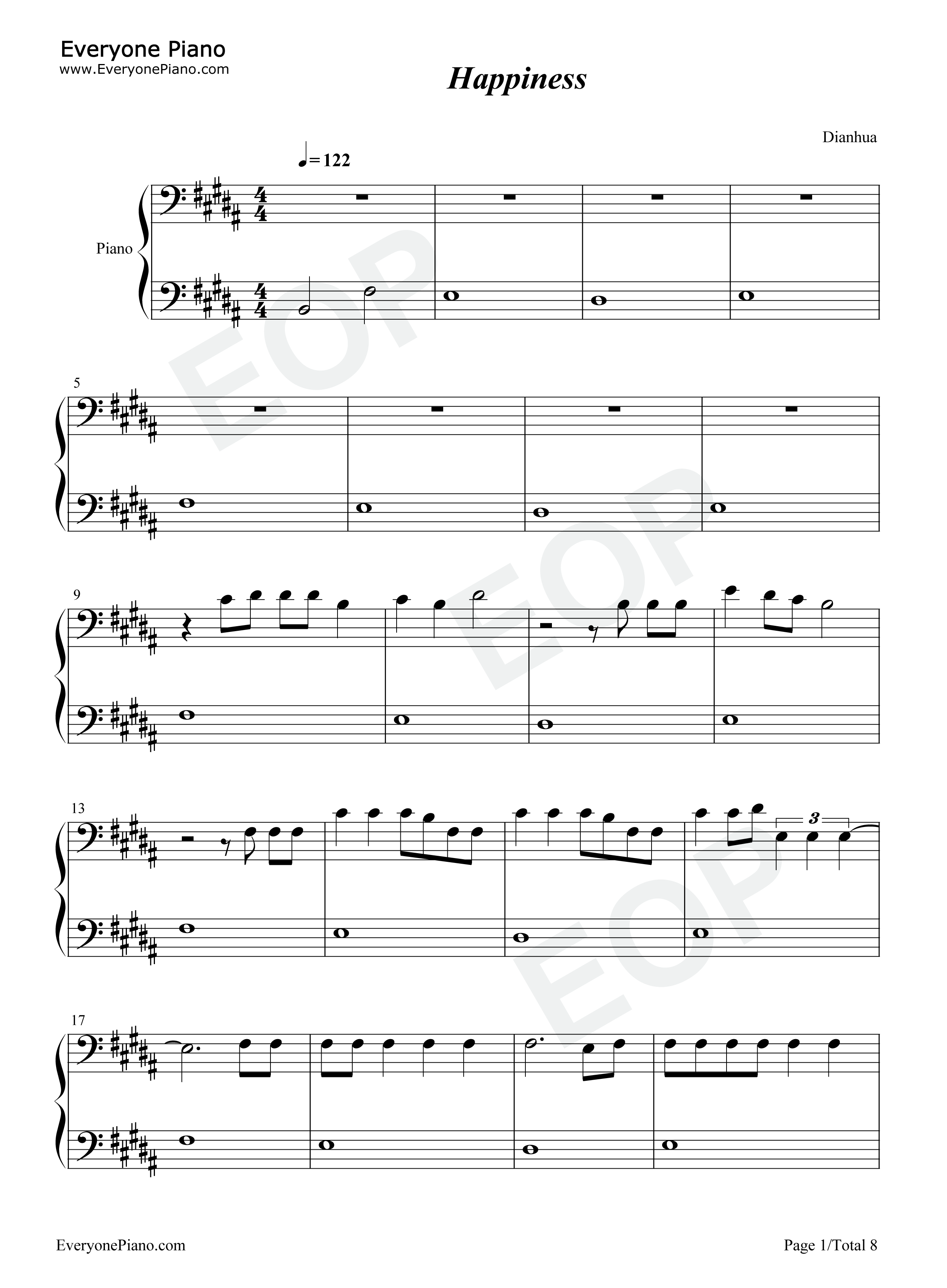 Happiness钢琴谱_Taylor_Swift