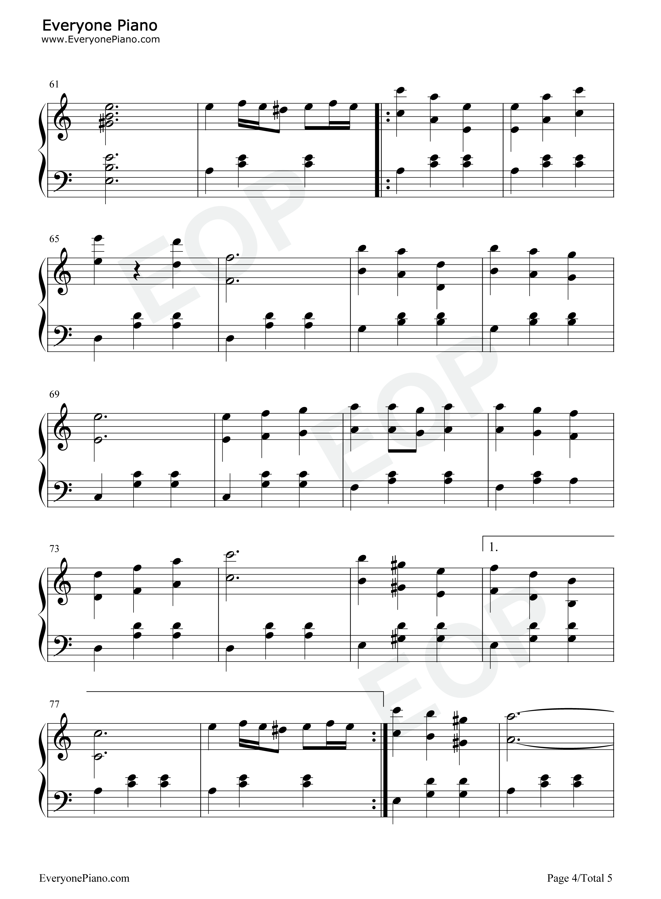 无字歌钢琴谱_王梓赫Ray