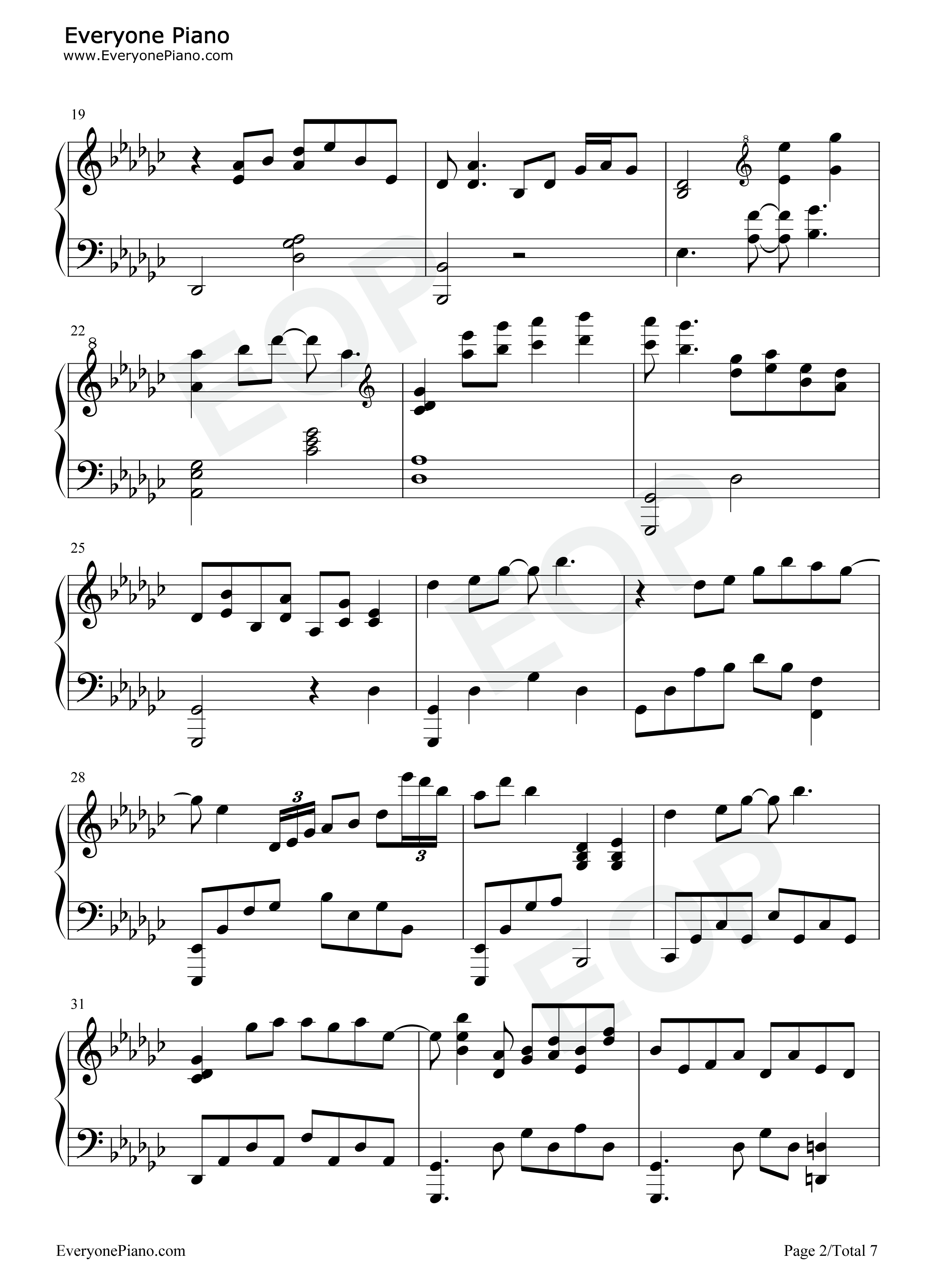 熹微钢琴谱_王一博