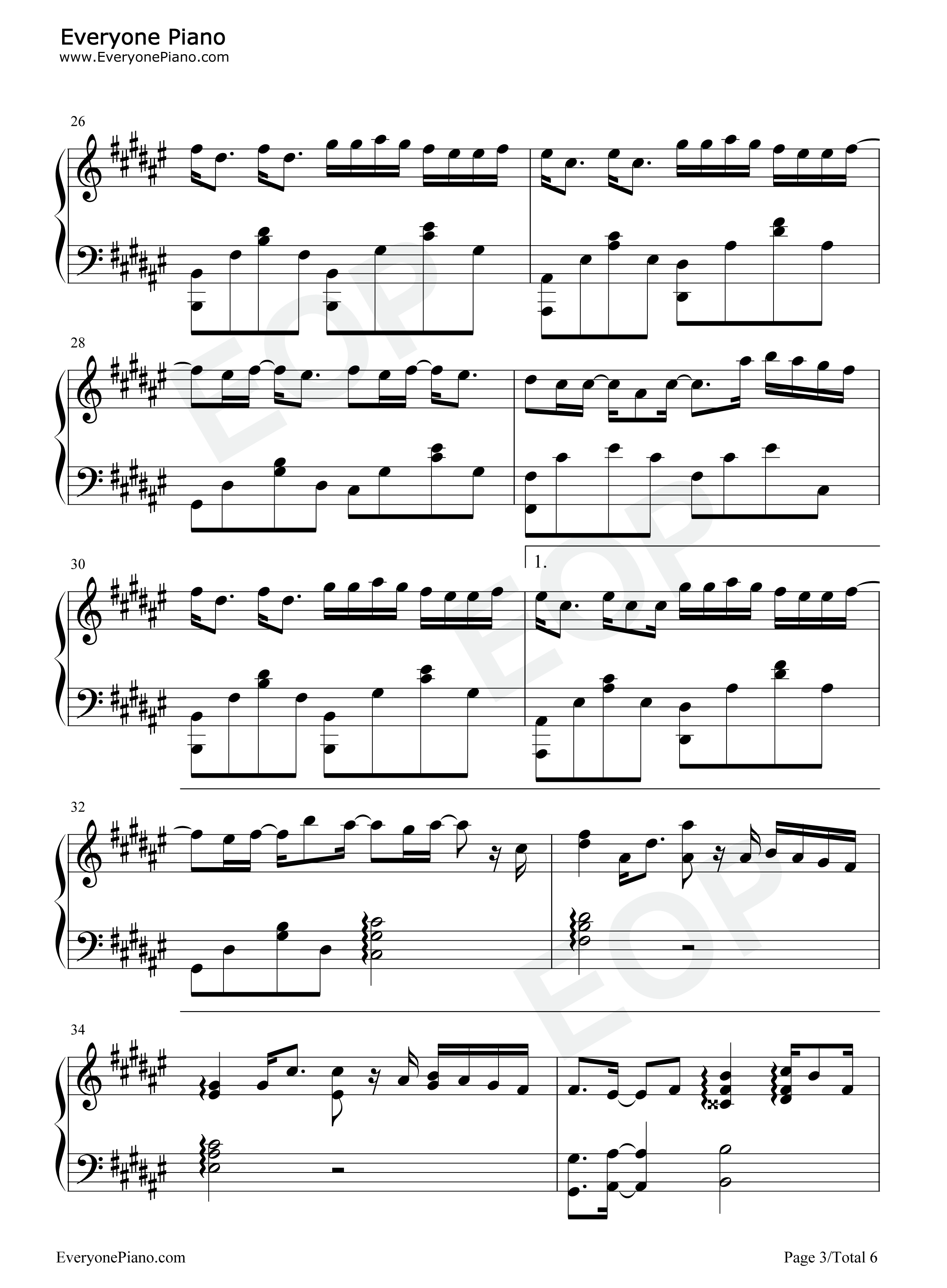 错季钢琴谱_秋原依