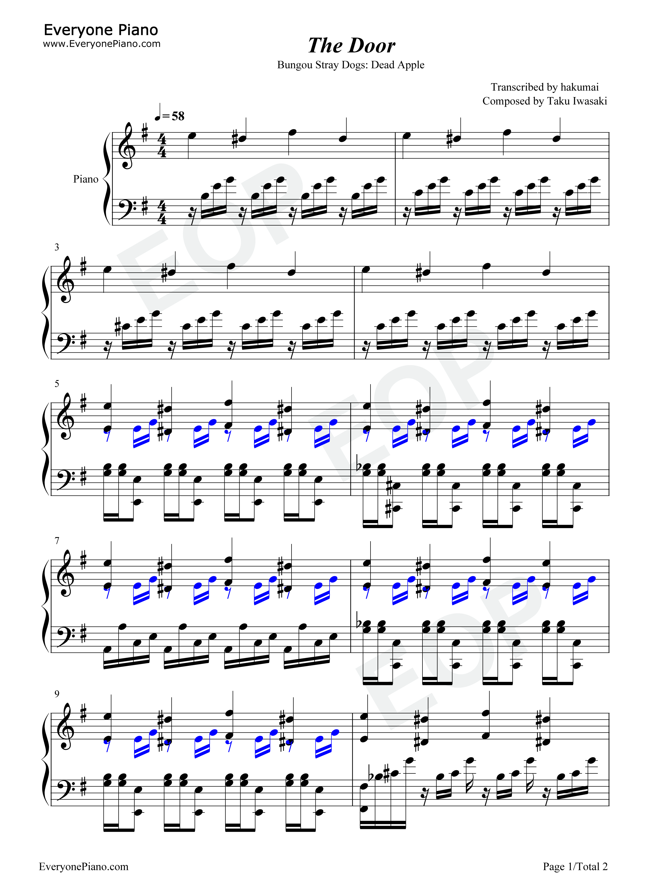 The_Door钢琴谱_岩崎琢