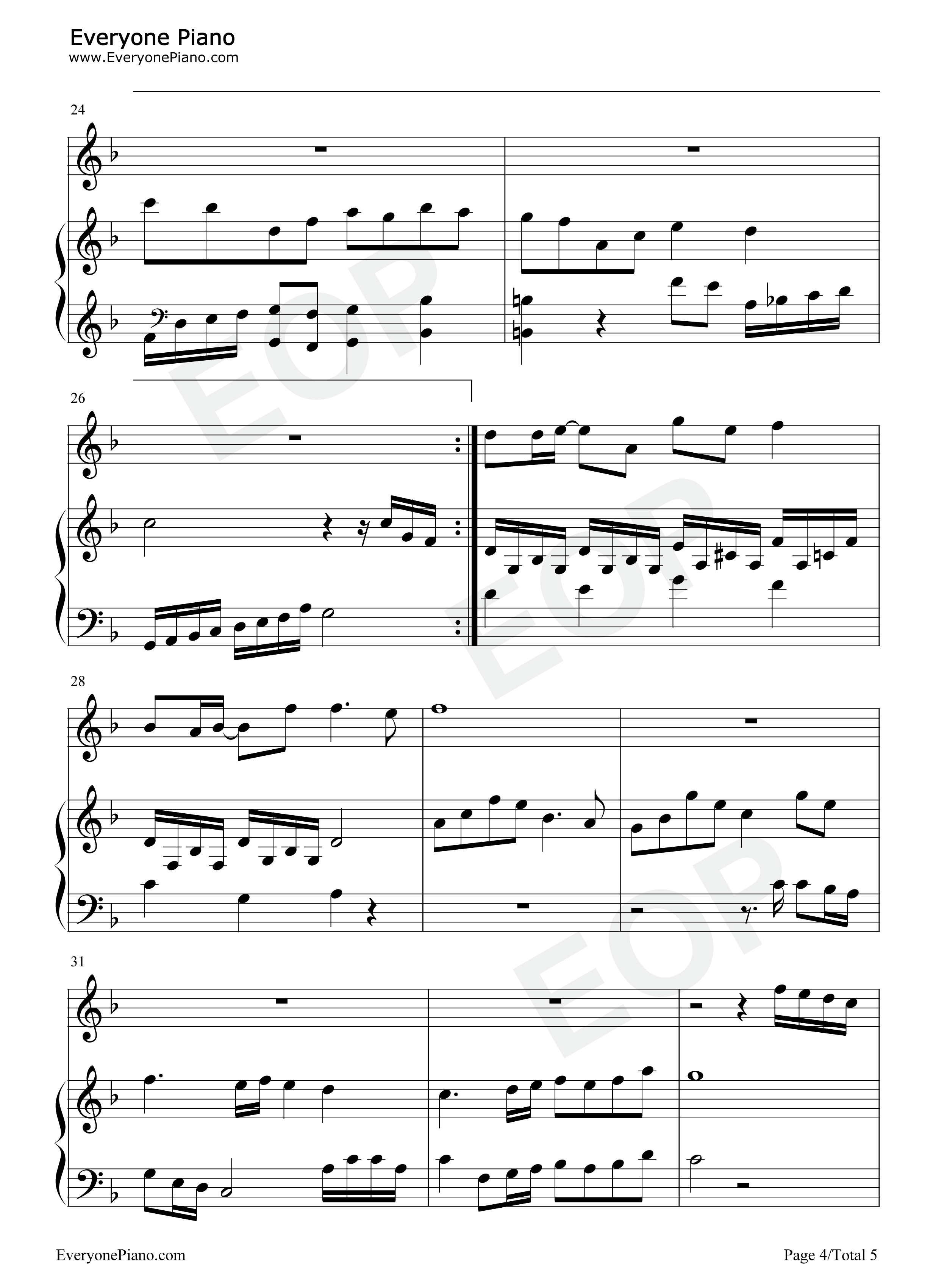 最幸运的幸运钢琴谱_肖战