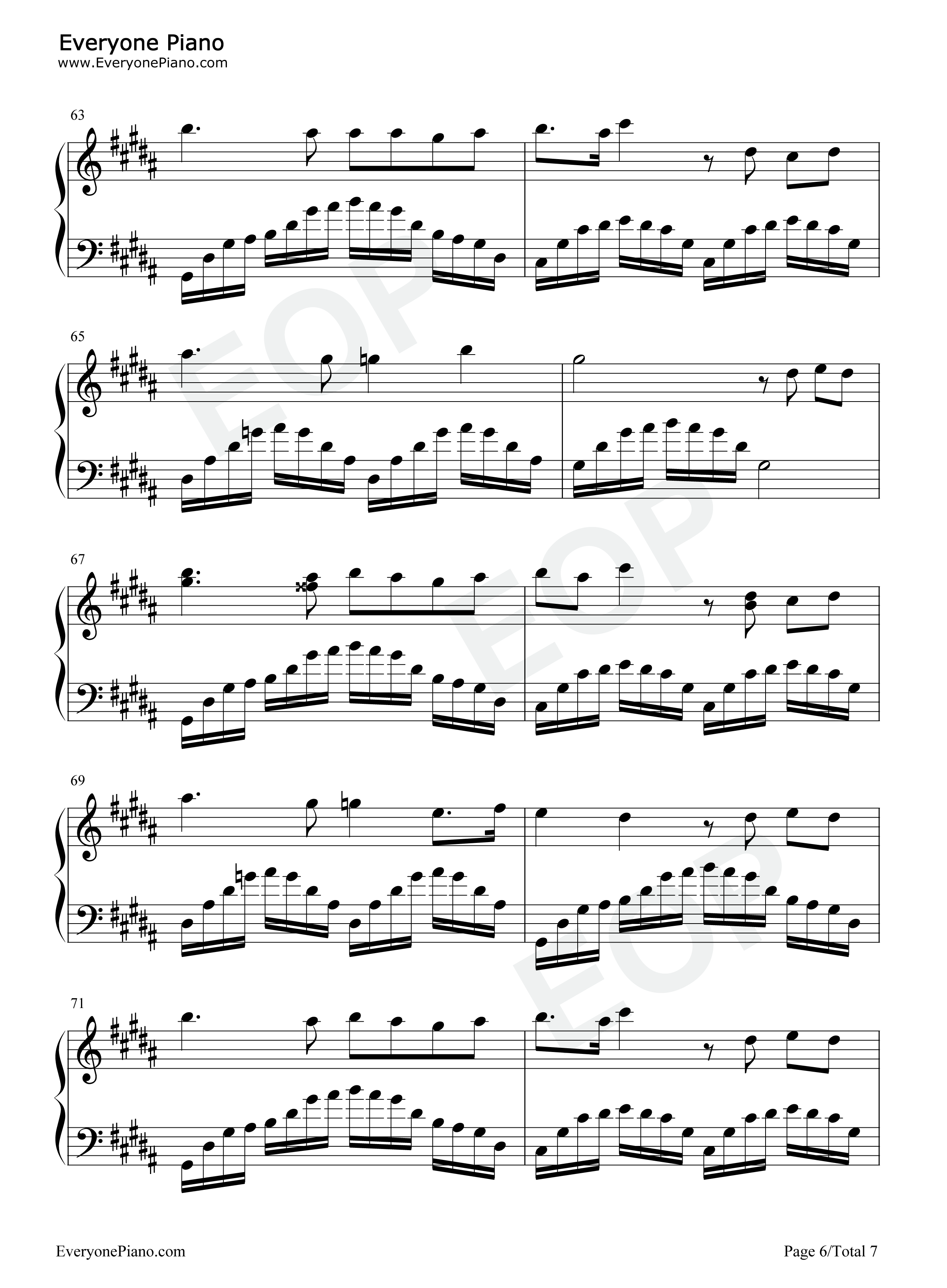 夜的第七章钢琴谱_周杰伦