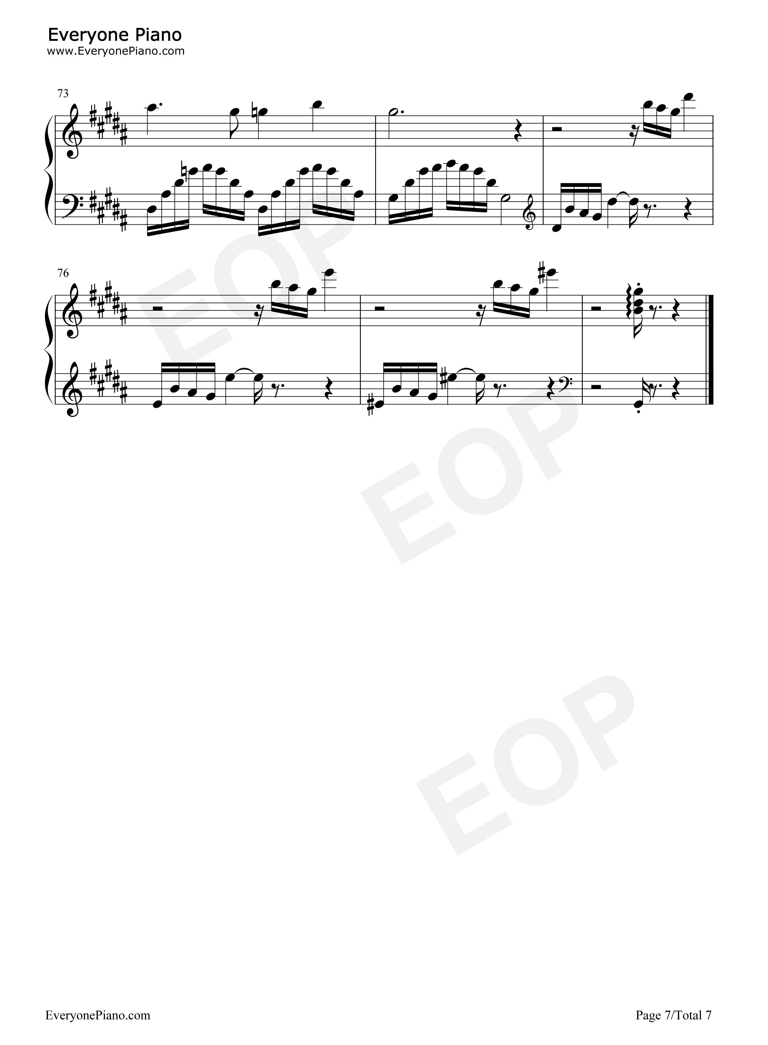 夜的第七章钢琴谱_周杰伦