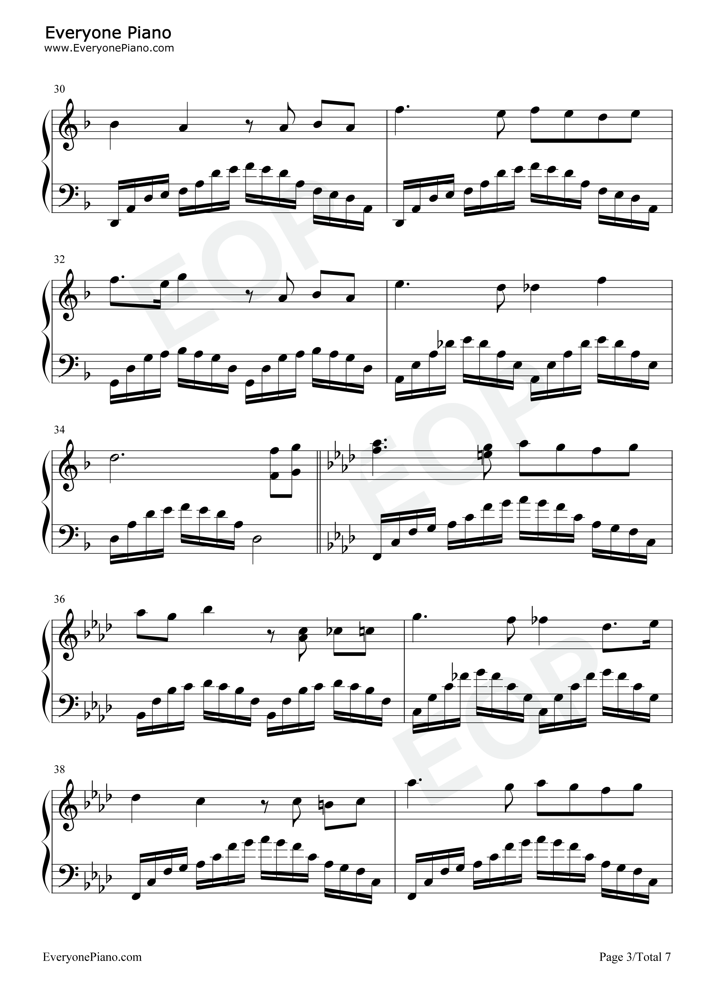 夜的第七章钢琴谱_周杰伦