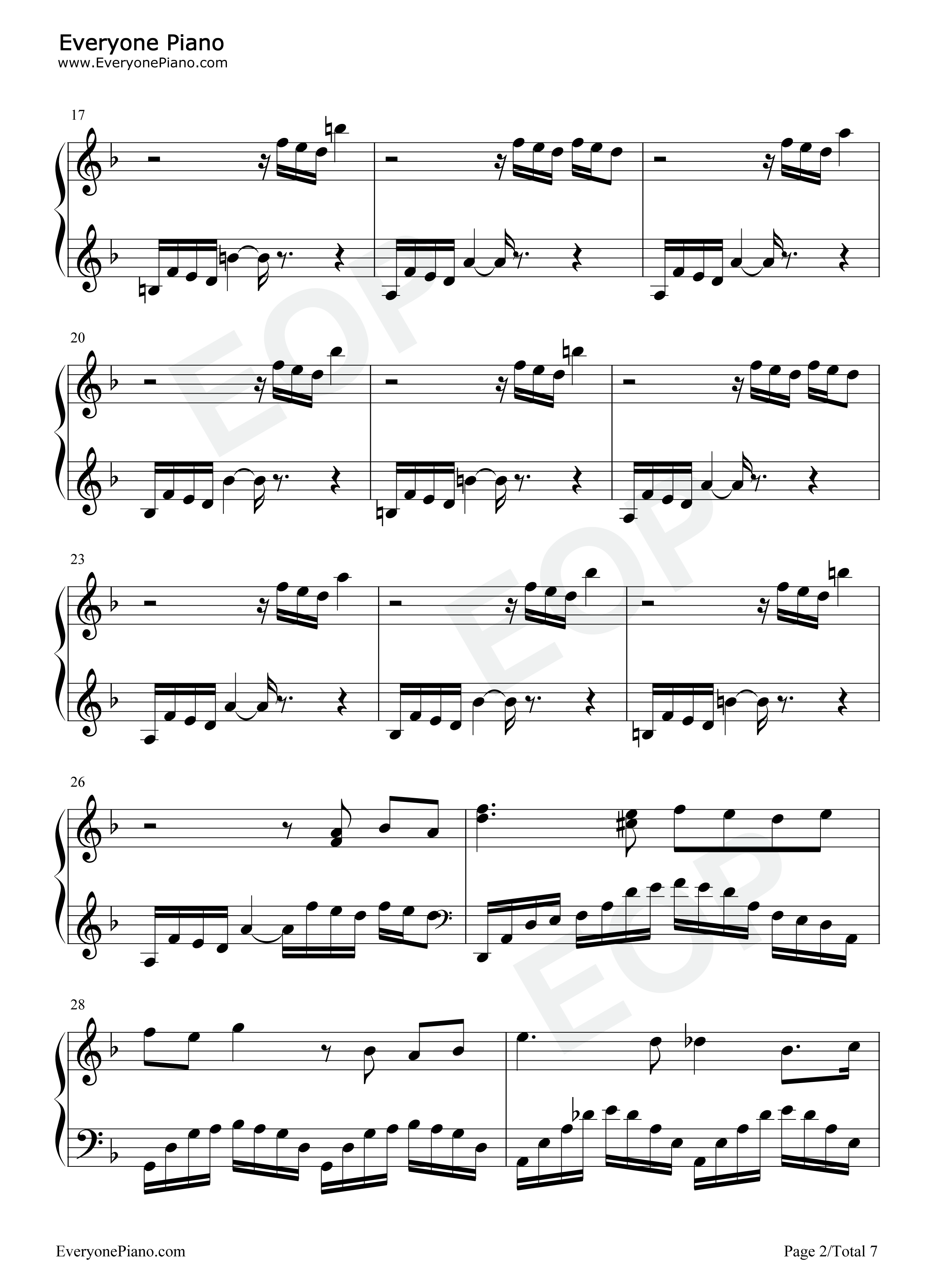 夜的第七章钢琴谱_周杰伦