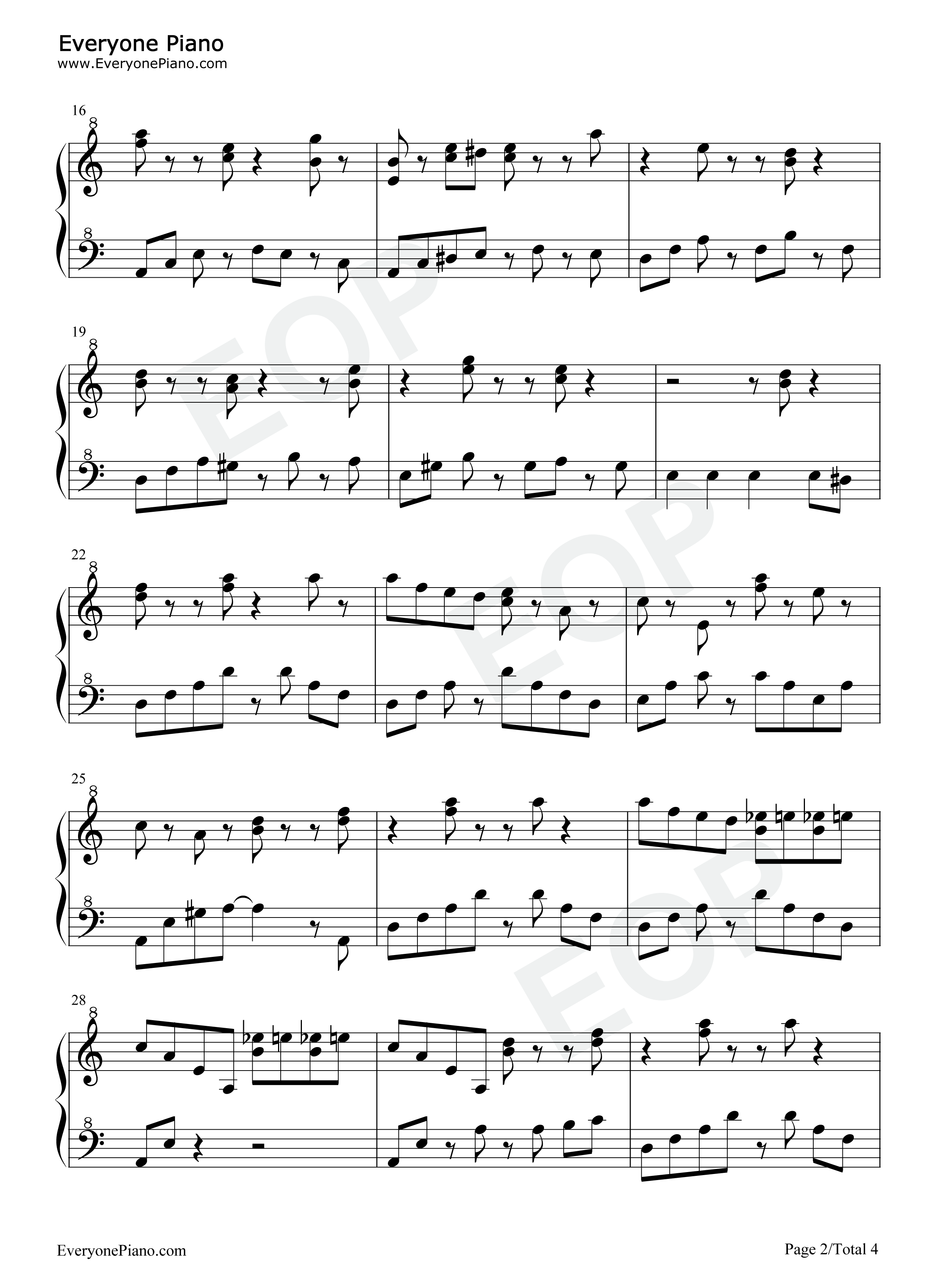 植物大战僵尸迷雾BGM钢琴谱_Laura_Shigihara