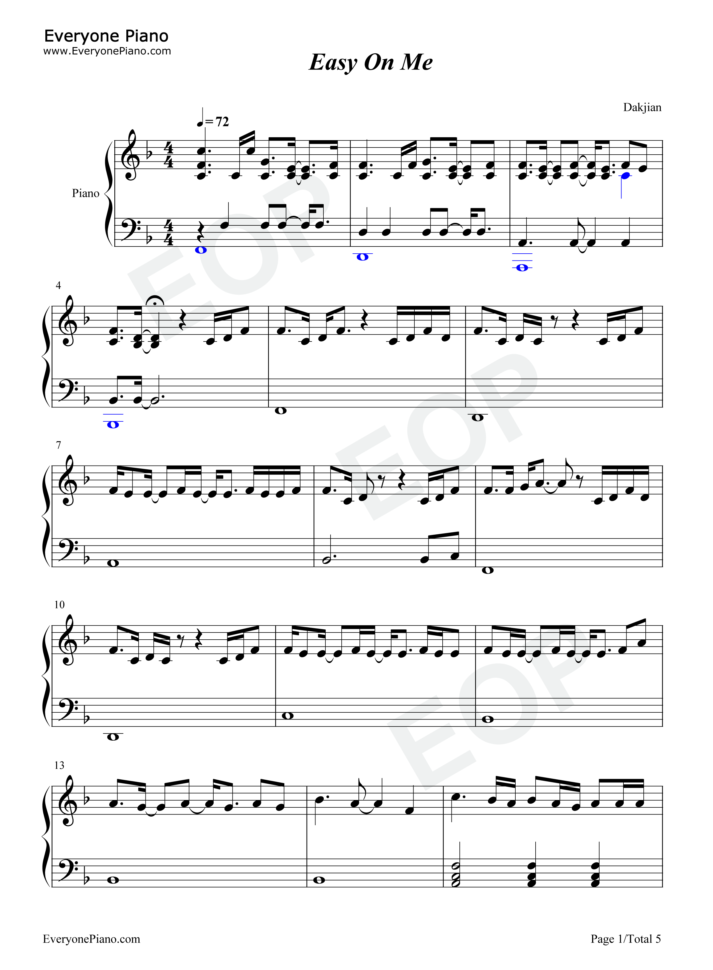 Easy_on_Me钢琴谱_Adele