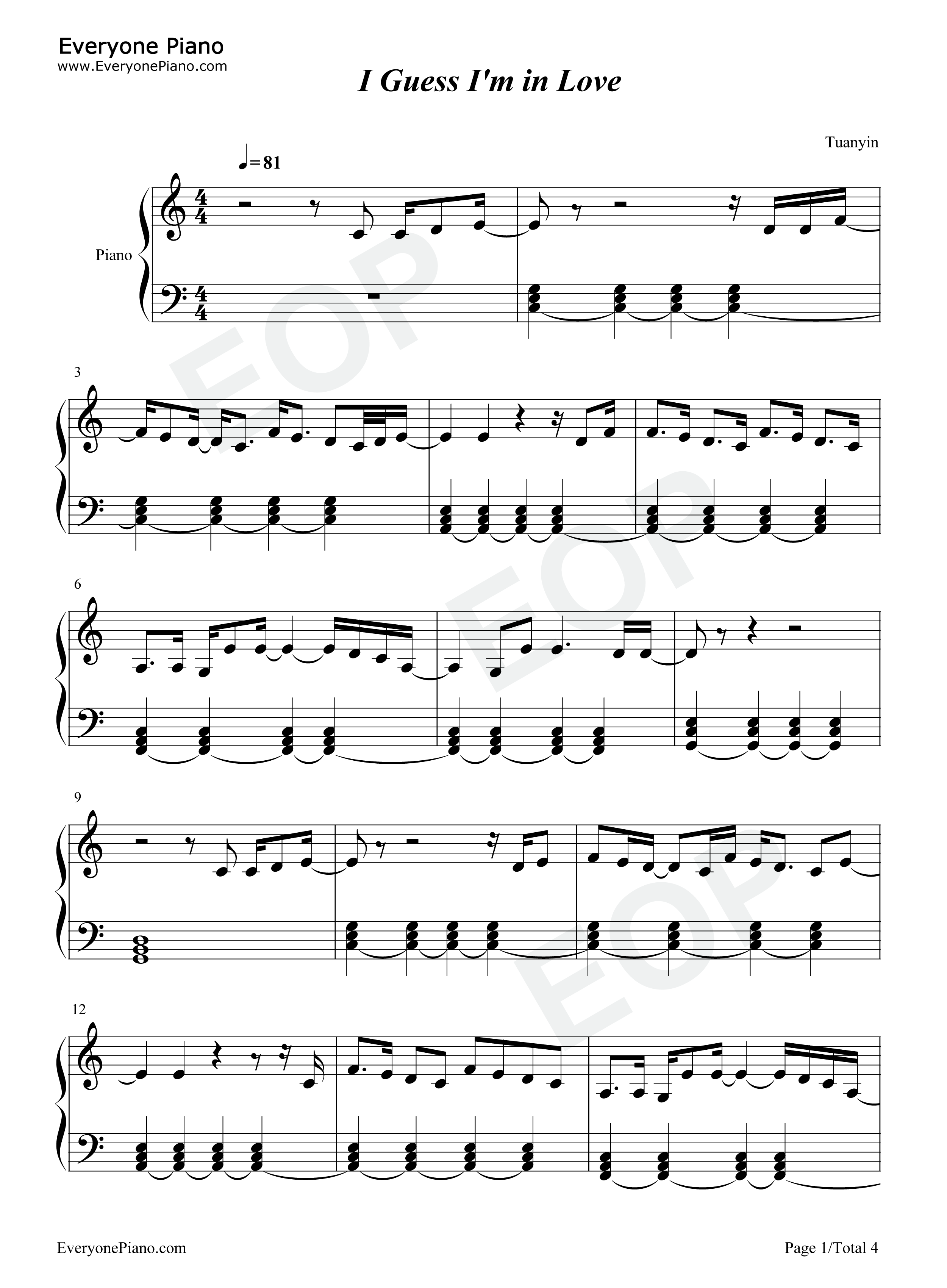 I_Guess_Im_in_Love钢琴谱_Clinton_Kane