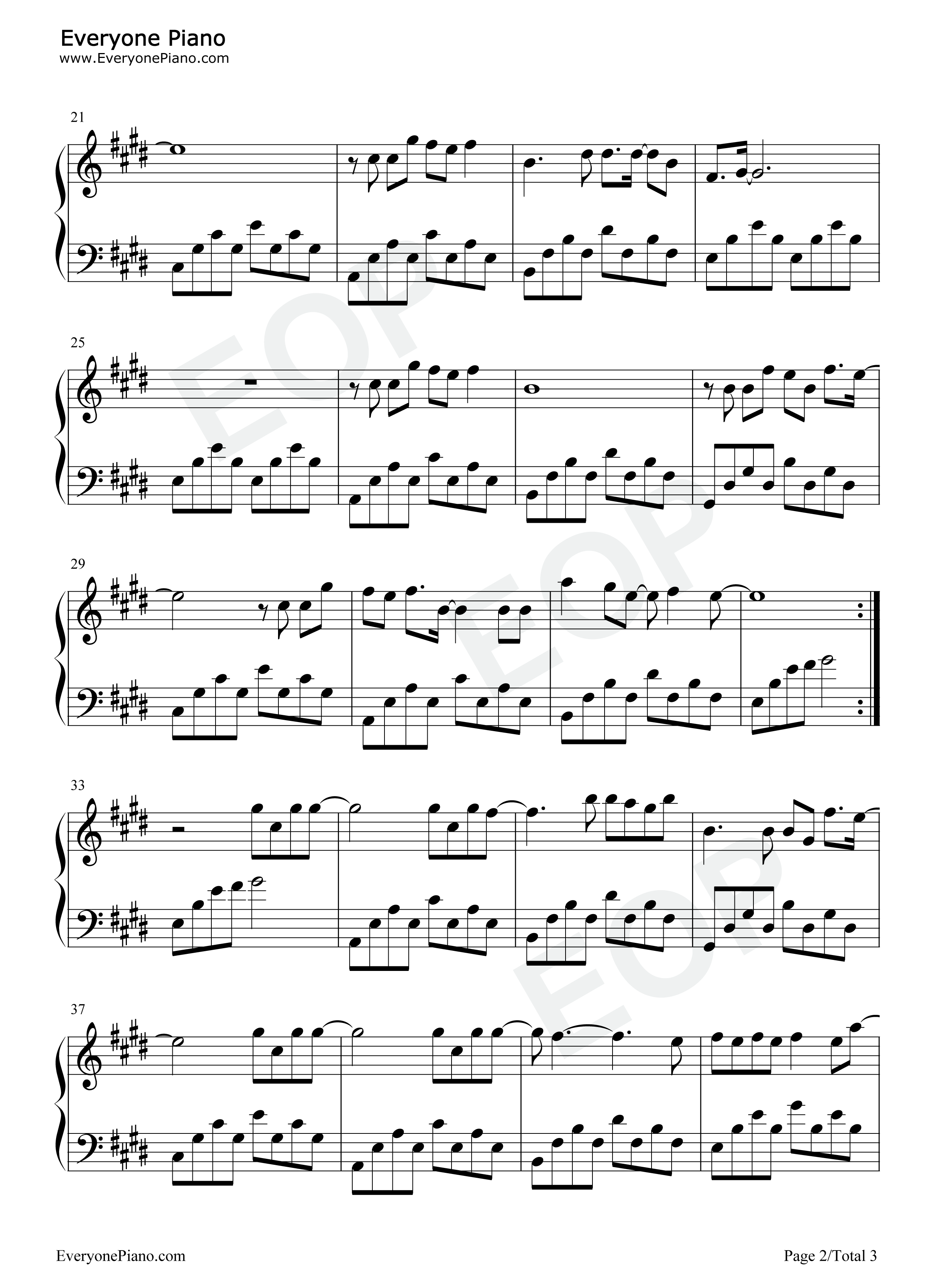 我怕来者不是你钢琴谱_小蓝背心