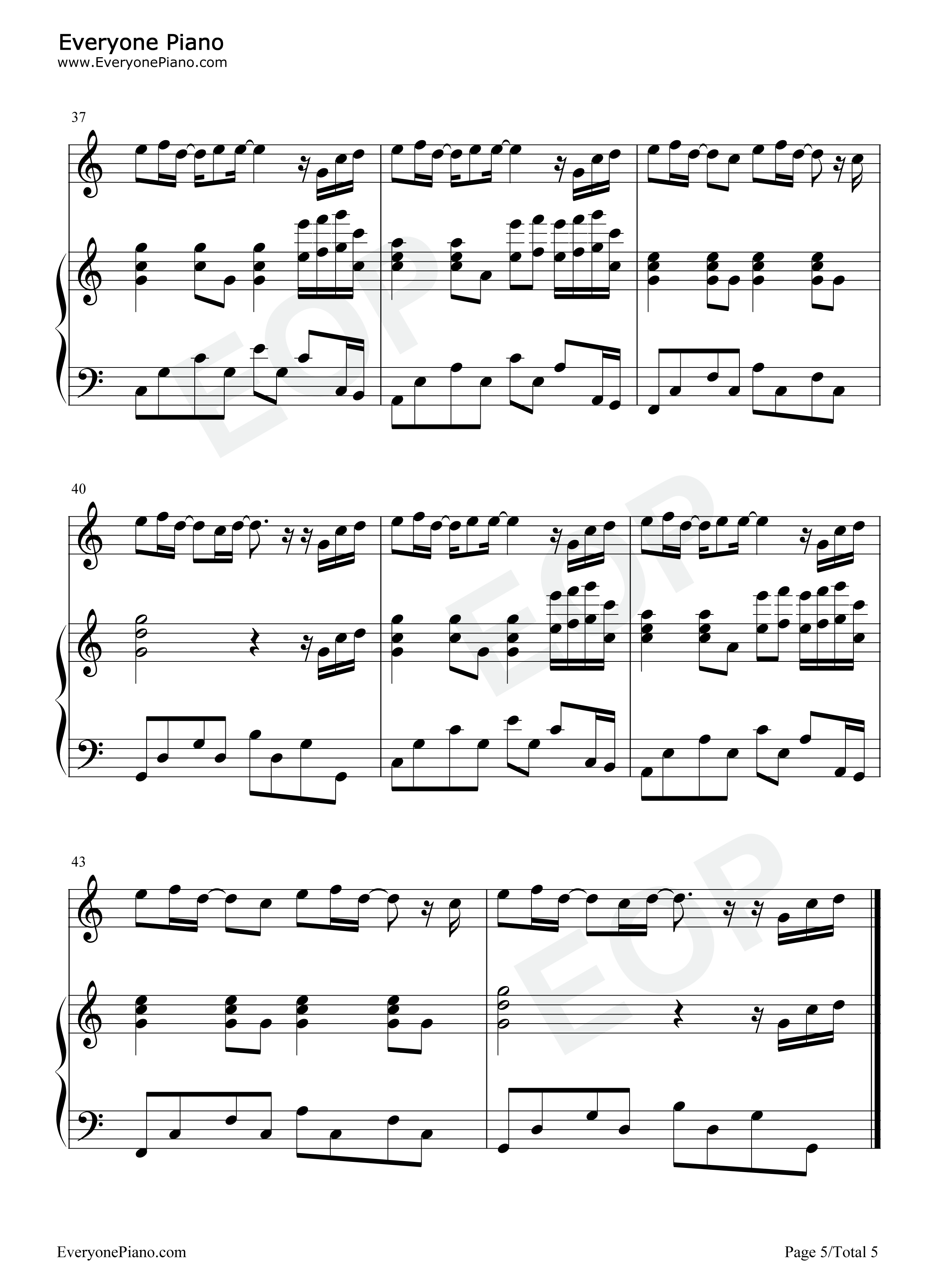 伊斯坦堡钢琴谱_周杰伦