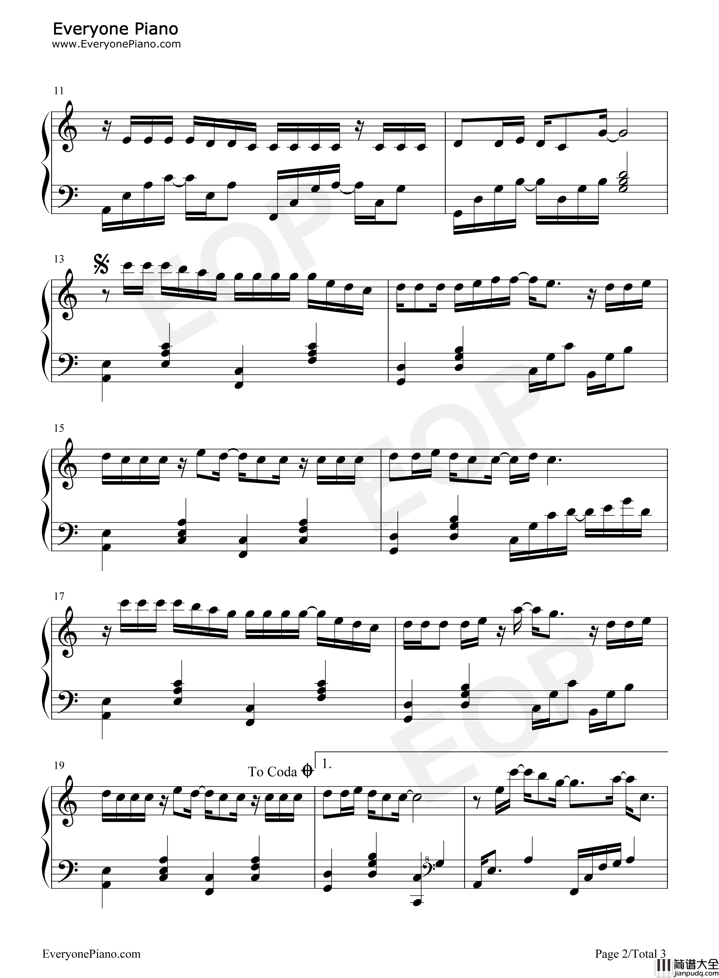 执迷不悟钢琴谱_小乐哥