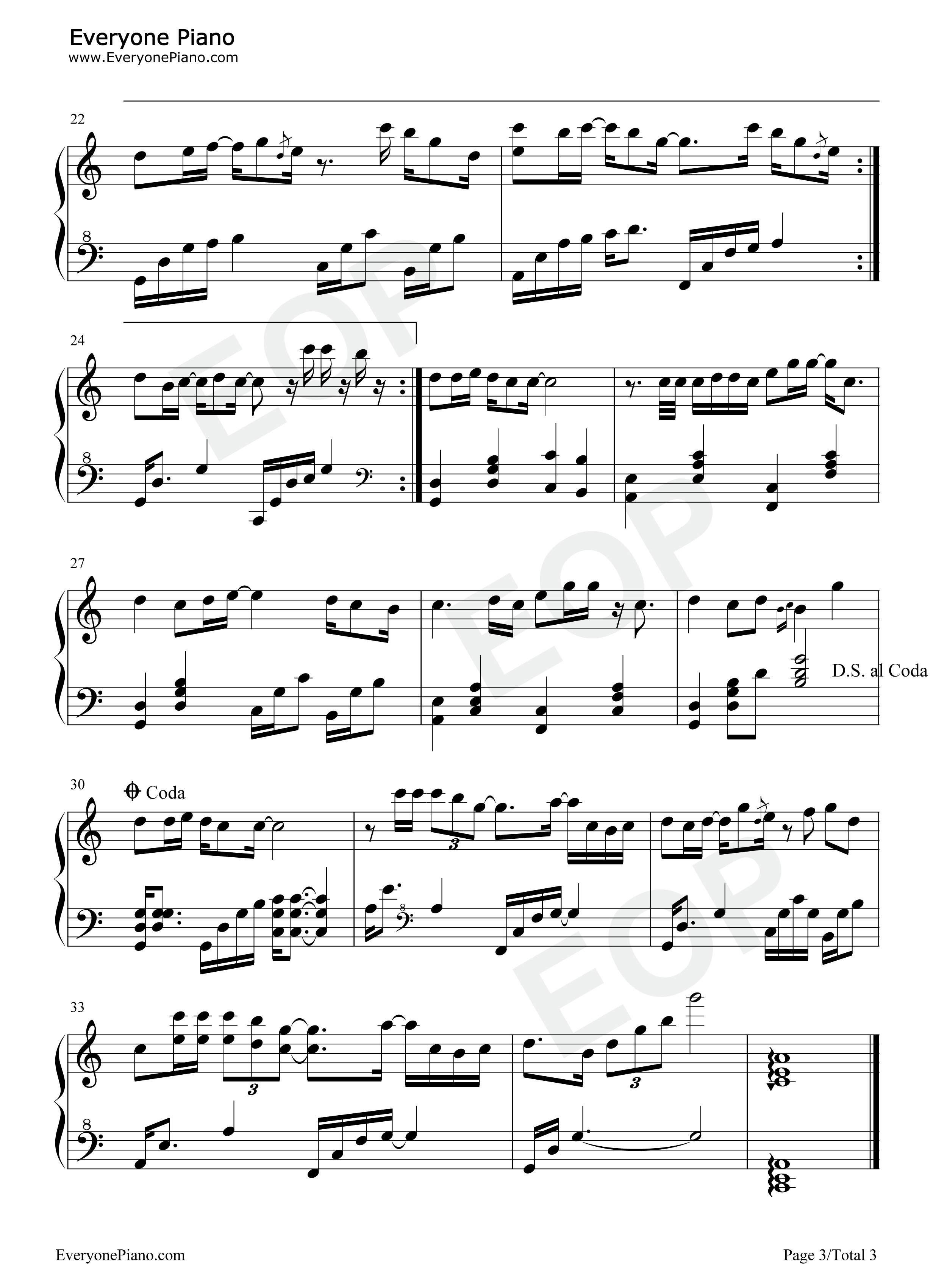 执迷不悟钢琴谱_小乐哥