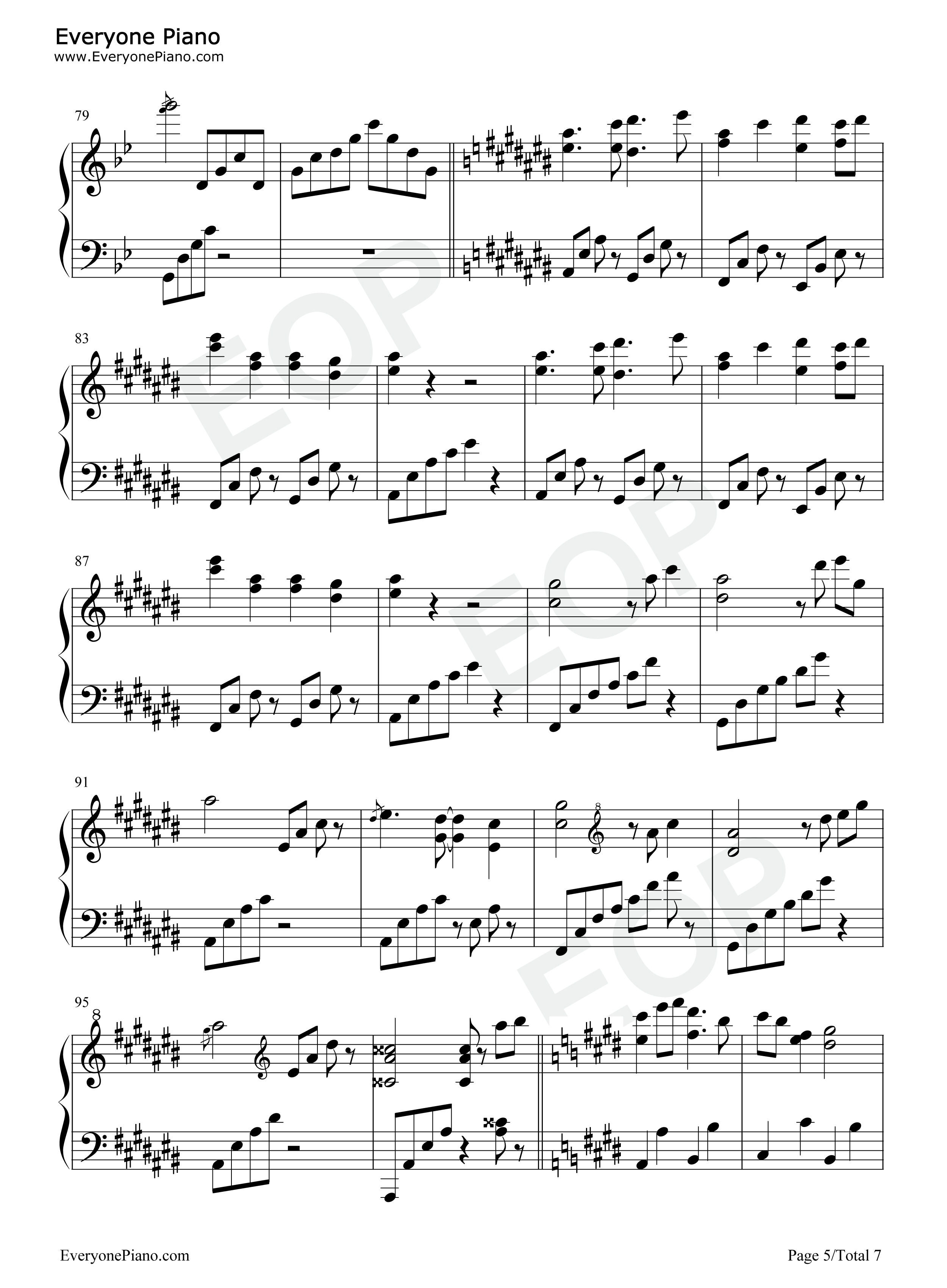 明日ハレの日_ケの昨日钢琴谱_东方Project