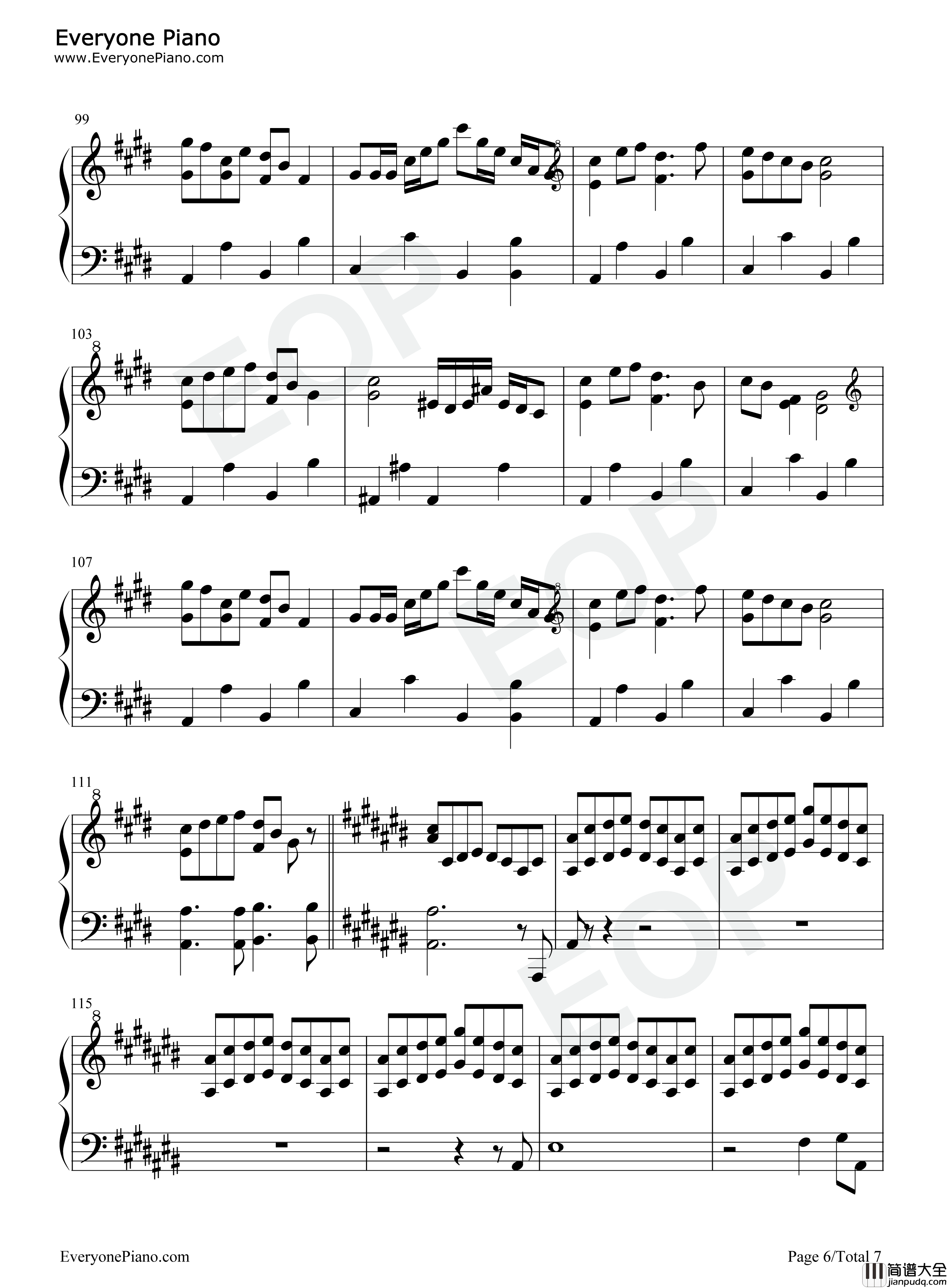 明日ハレの日_ケの昨日钢琴谱_东方Project