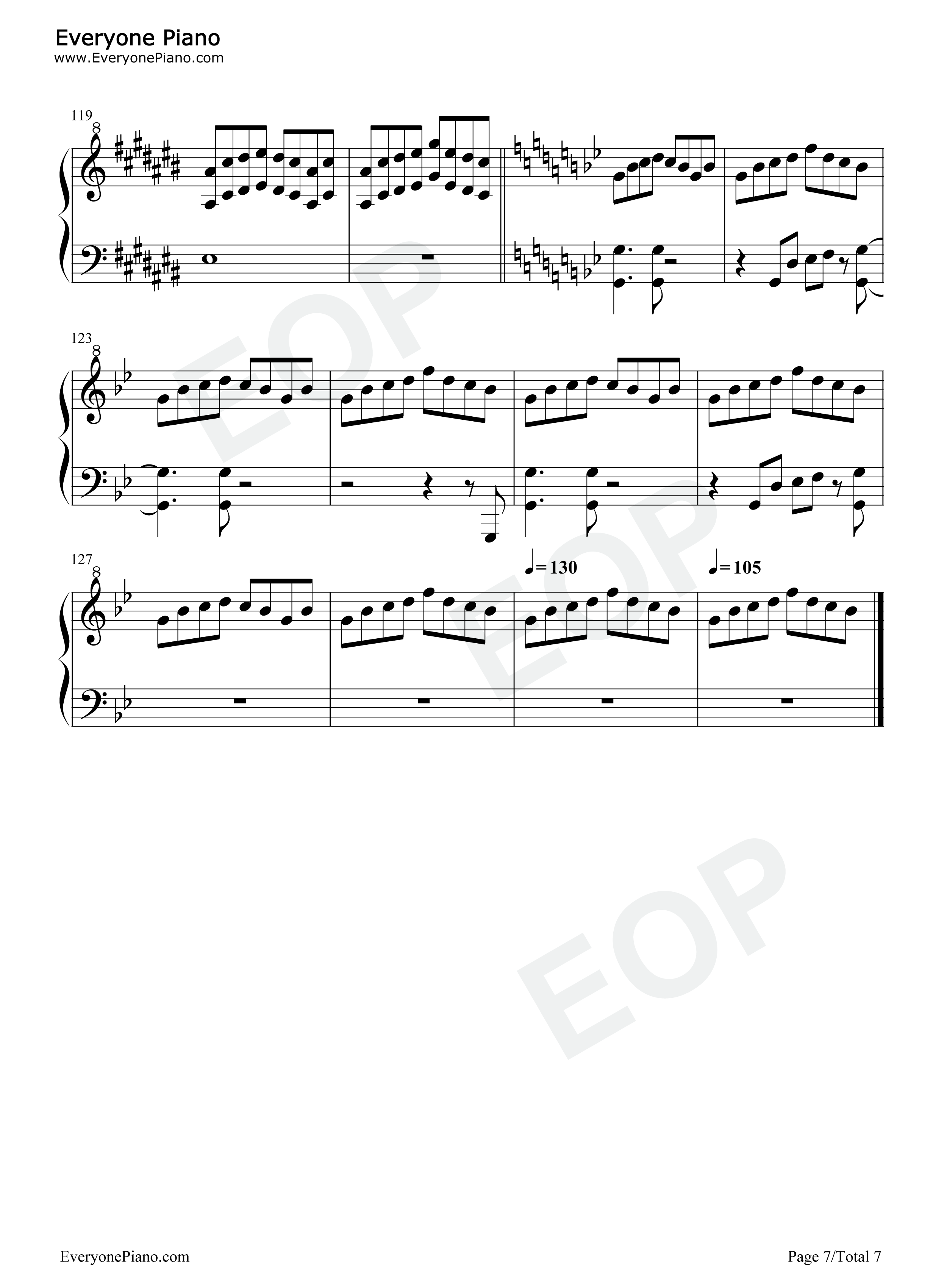 明日ハレの日_ケの昨日钢琴谱_东方Project