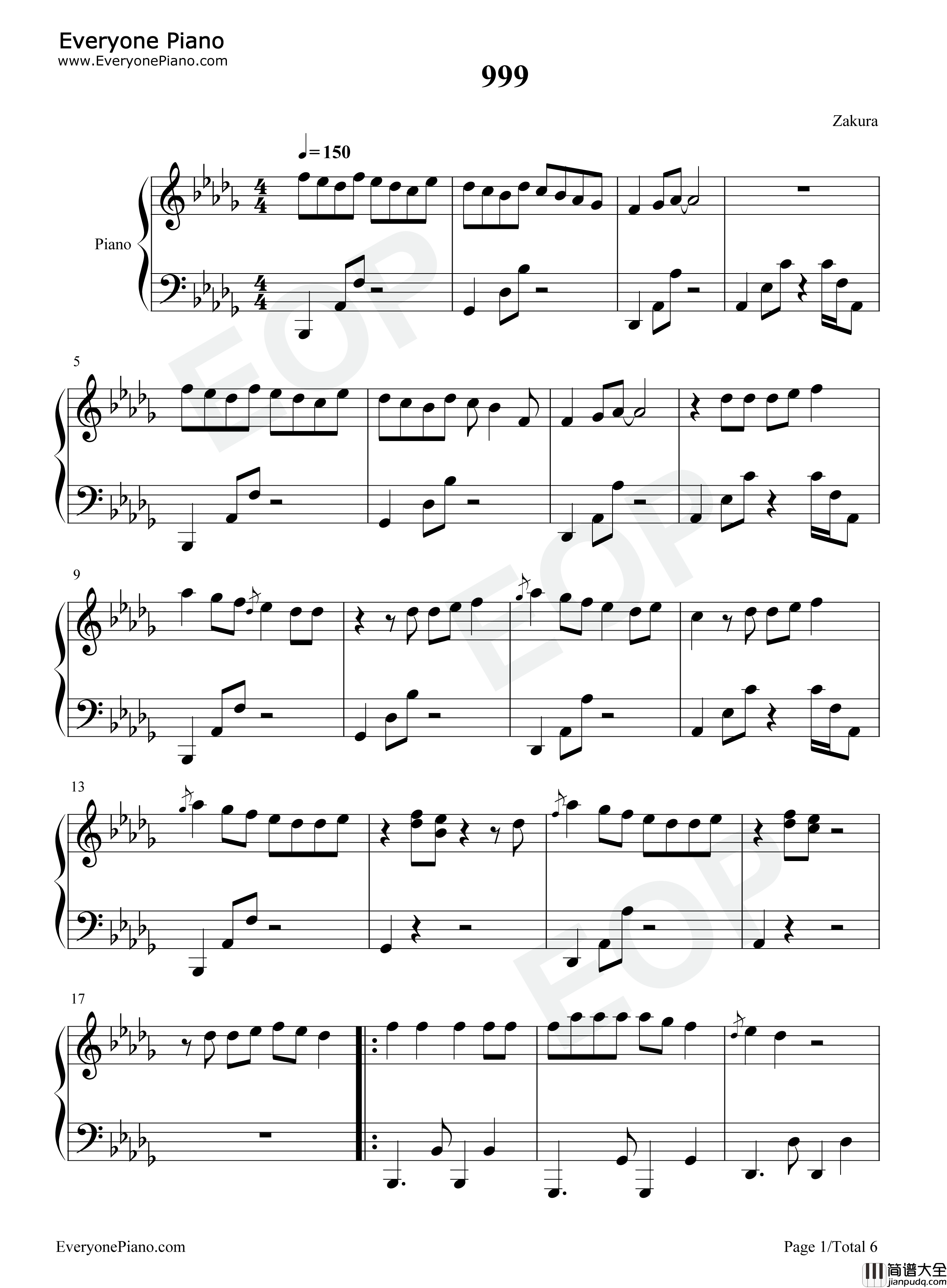 999钢琴谱_Selena_Gomez_Camilo