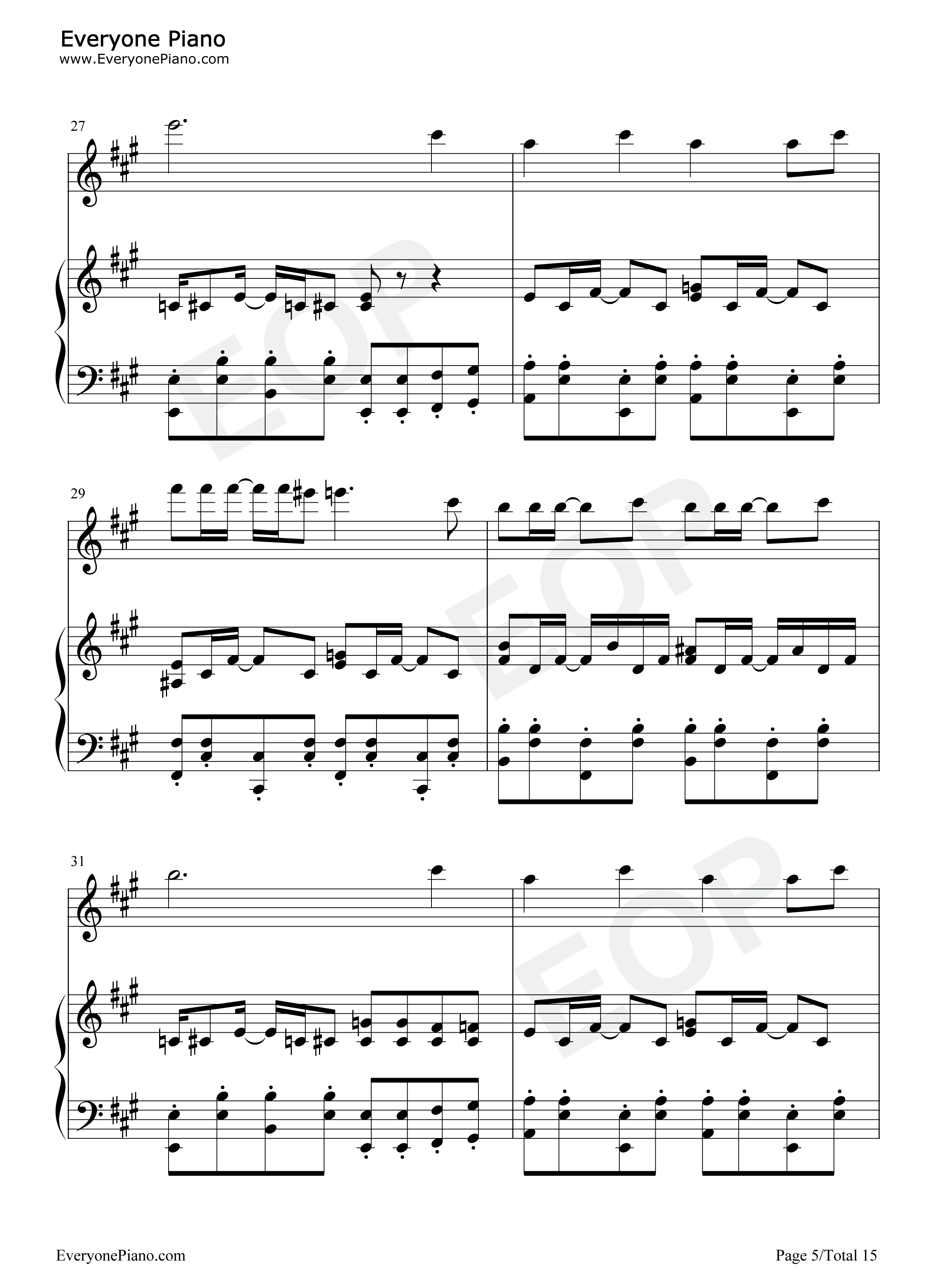 水手怕水钢琴谱_周杰伦