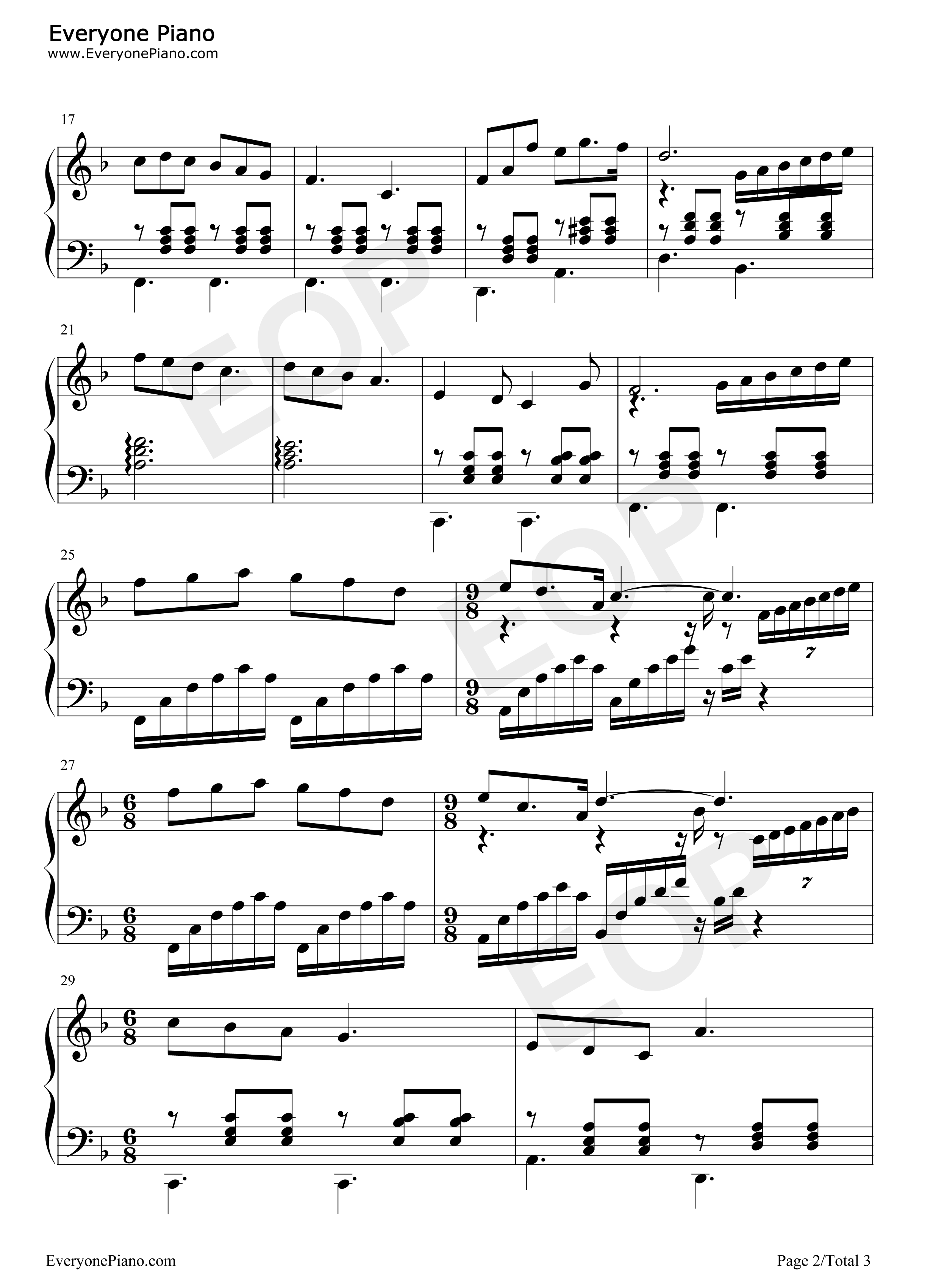 我和我的祖国钢琴谱_李谷一/王菲