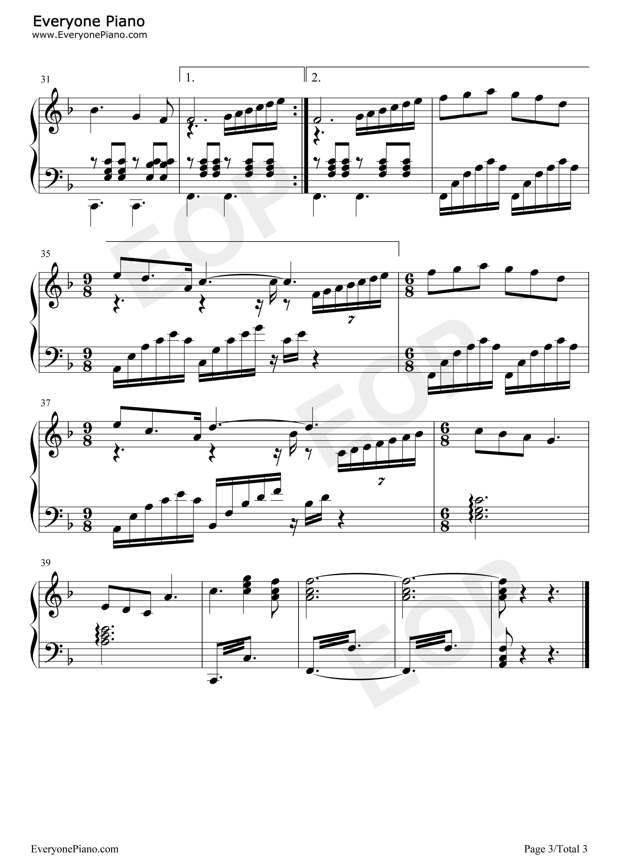 我和我的祖国钢琴谱_李谷一/王菲