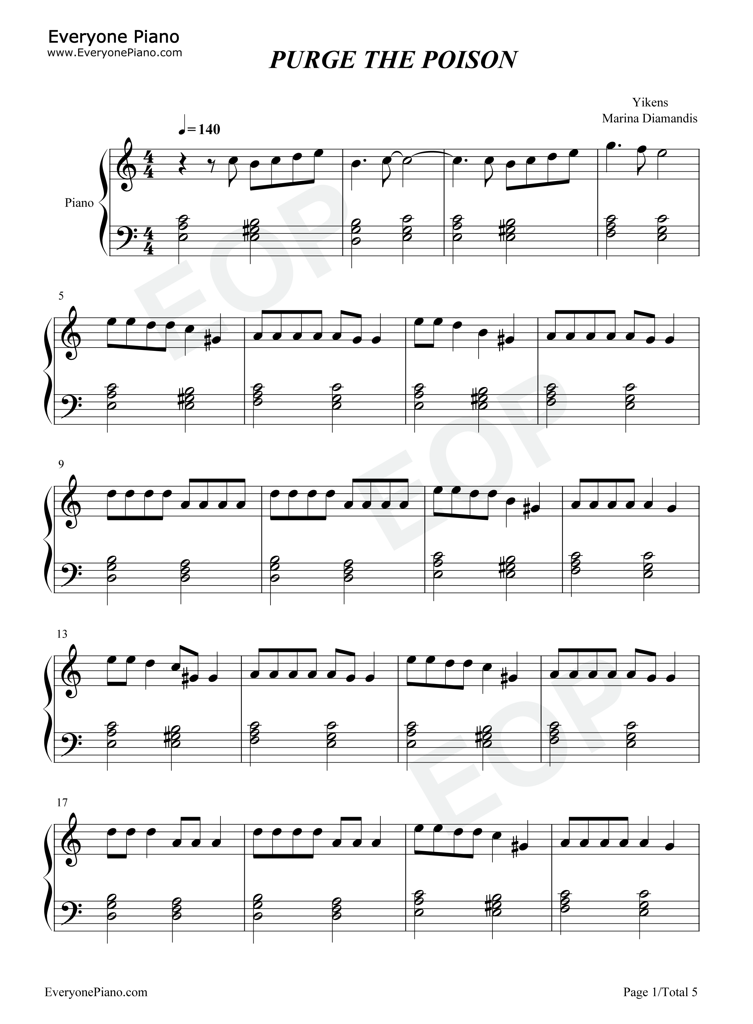 Purge_the_Poison钢琴谱_Marina