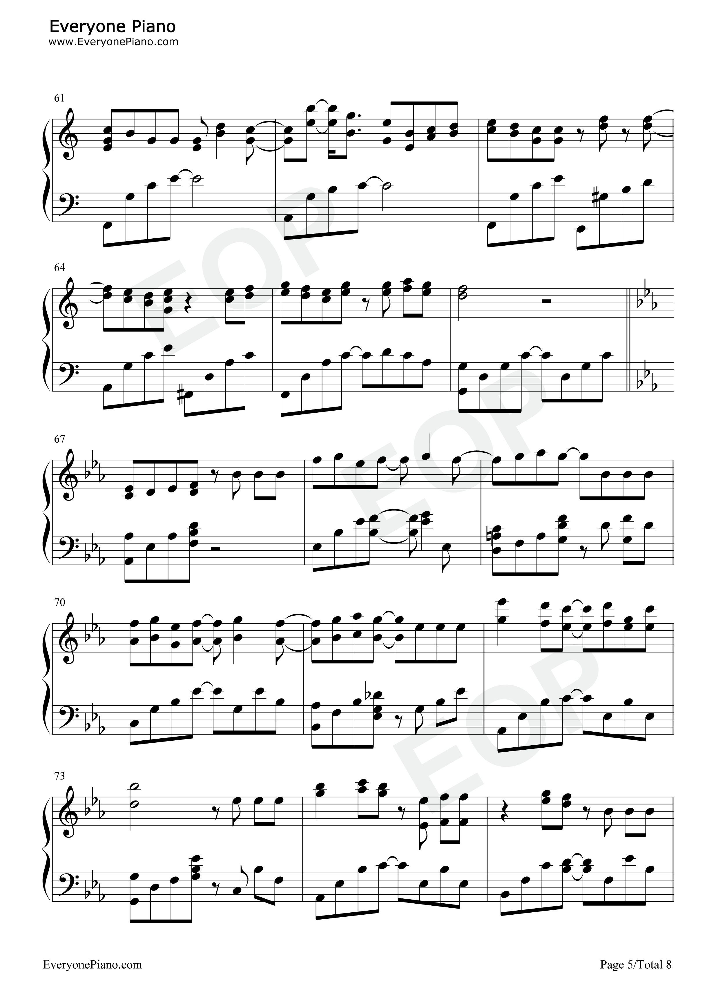 傻笑钢琴谱_周杰伦_袁咏琳