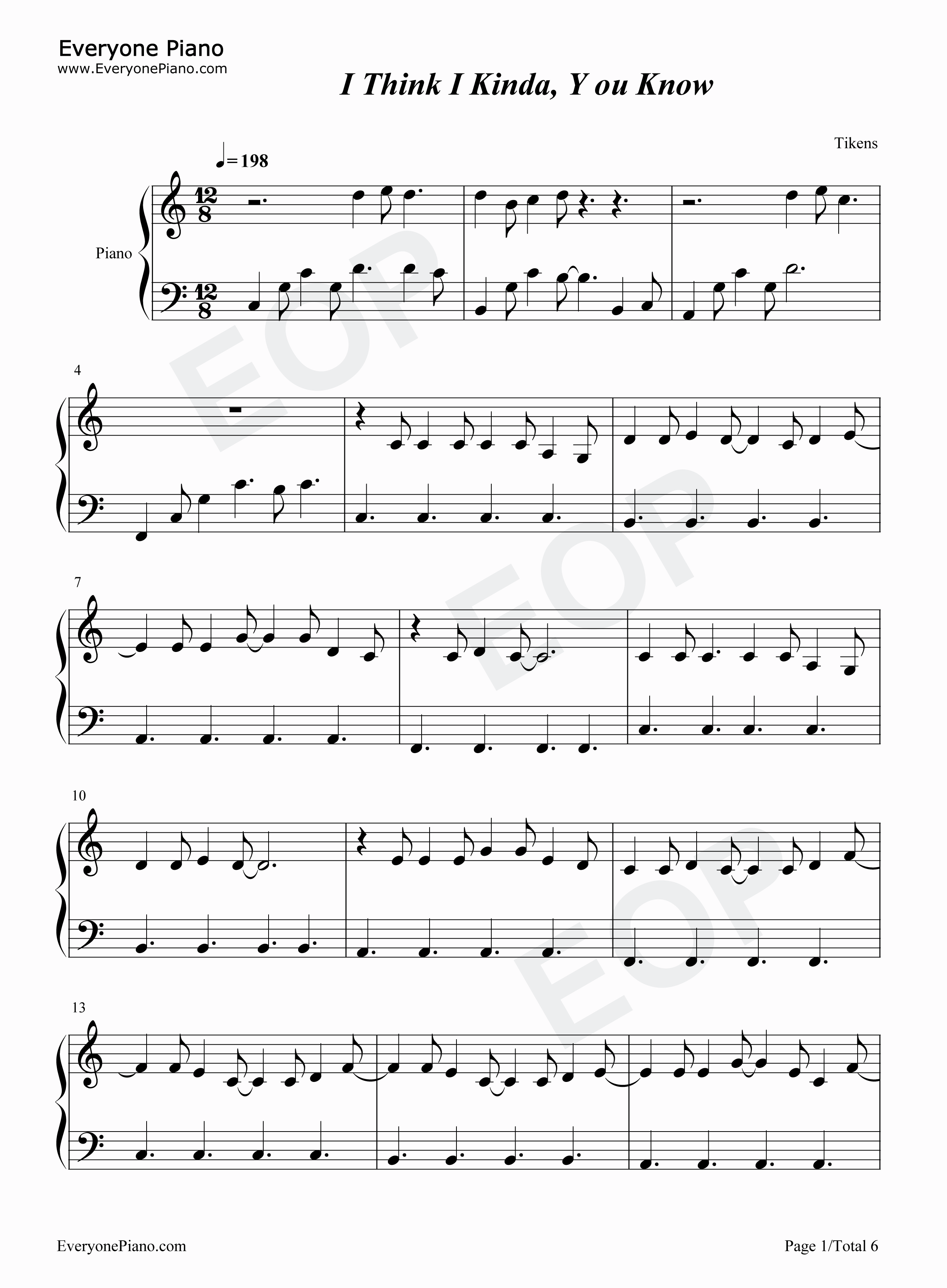 I_Think_I_Kinda_You_Know钢琴谱_Olivia_Rodrigo