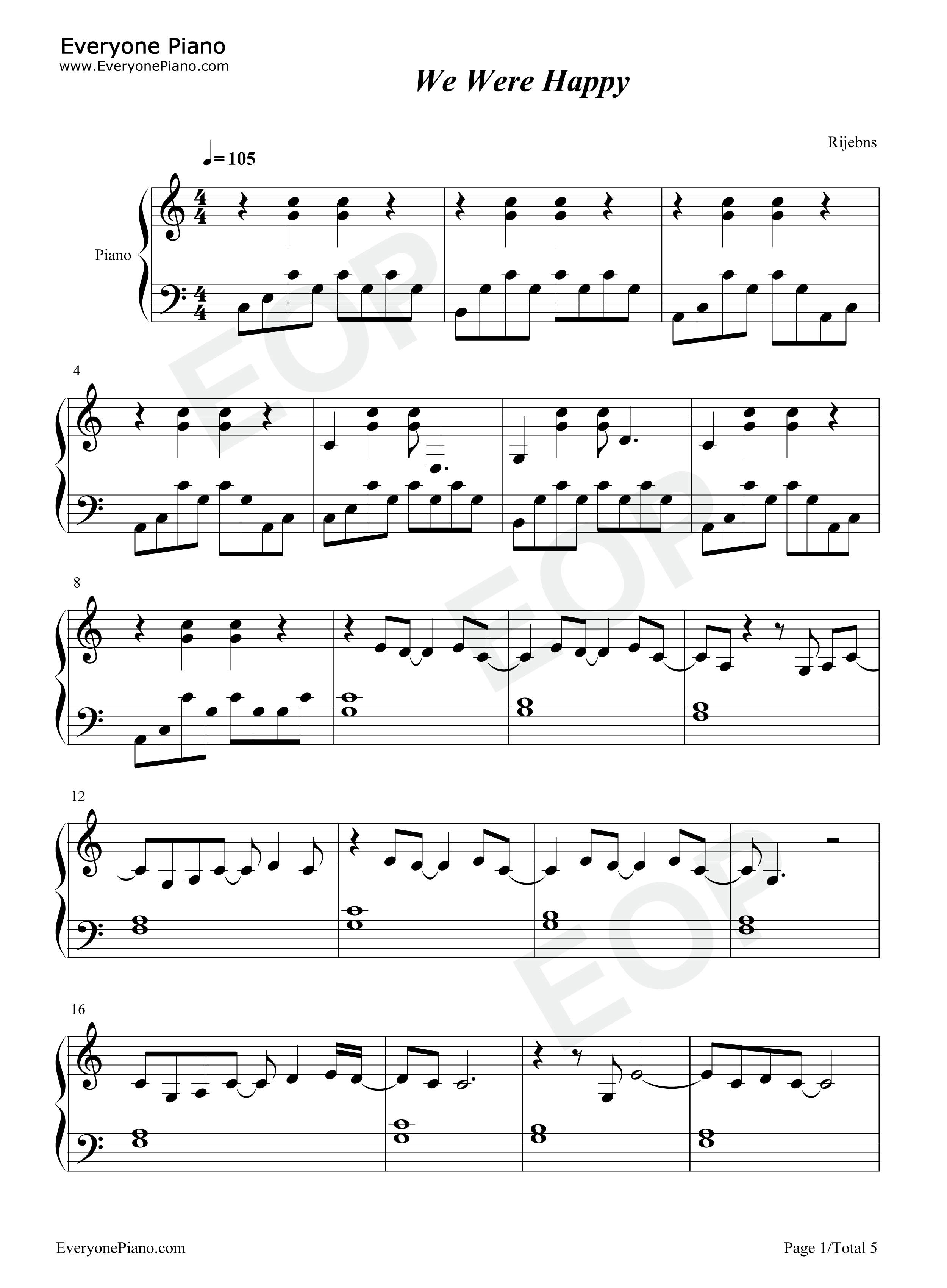 We_Were_Happy钢琴谱_Taylor_Swift