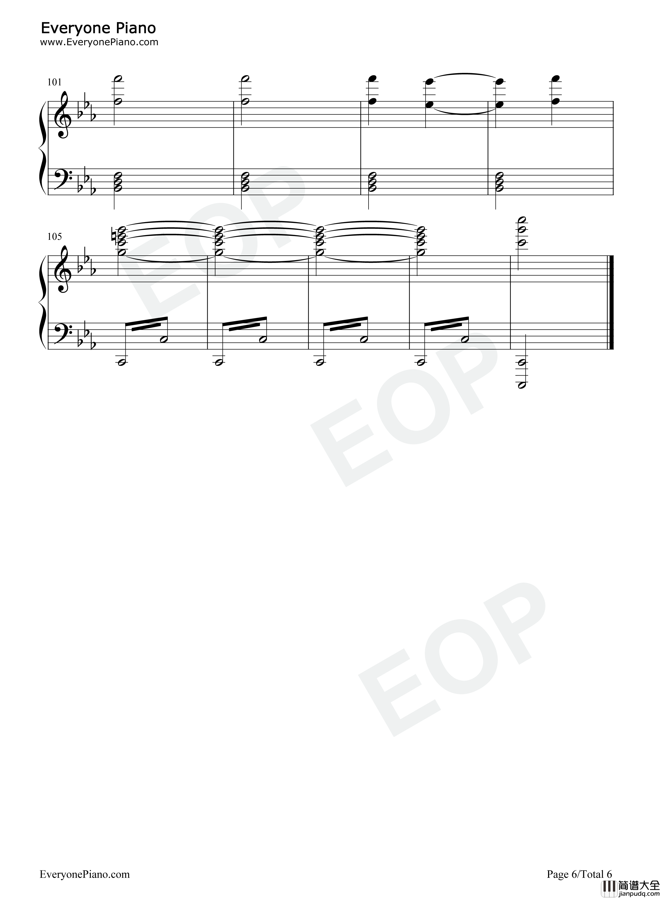 祖国不会忘记钢琴谱_黄鹭