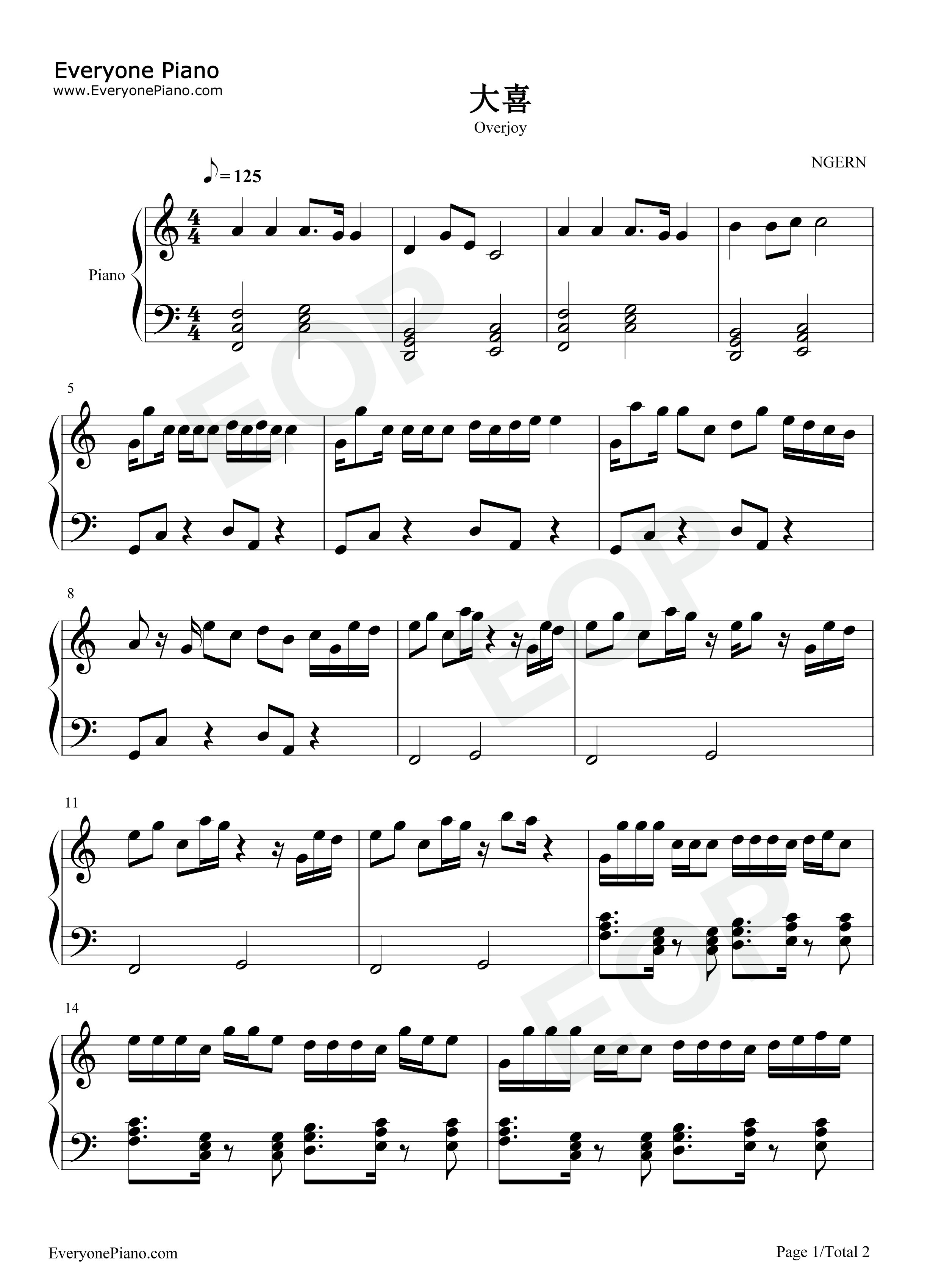 大喜钢琴谱_泠鸢yousa