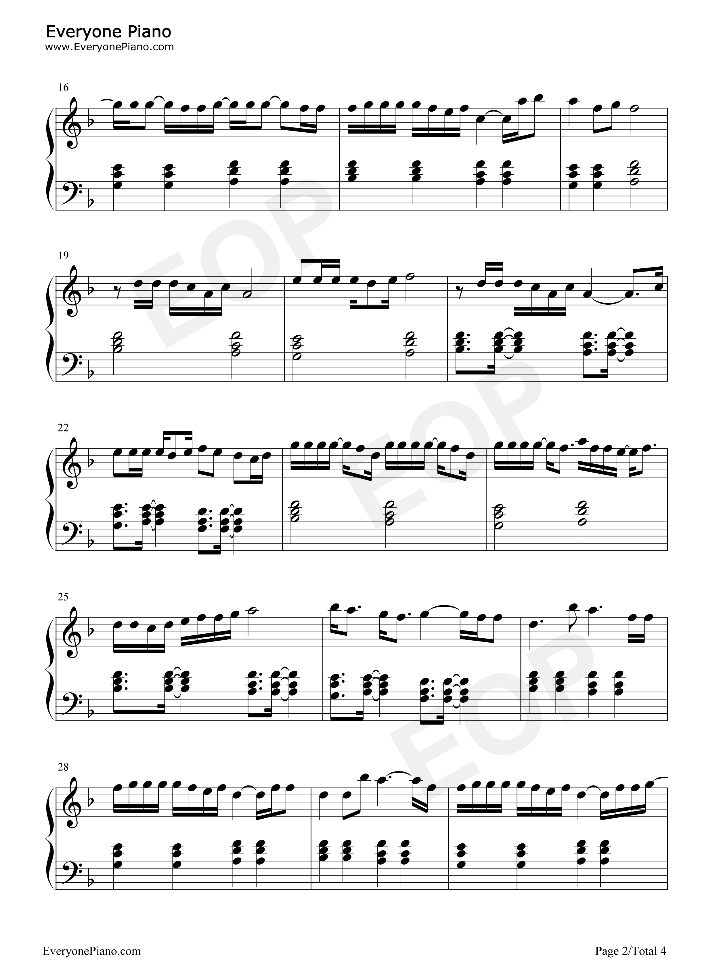 One_Whole_Day钢琴谱_Dixie_D'Amelio_Wiz_Khalifa