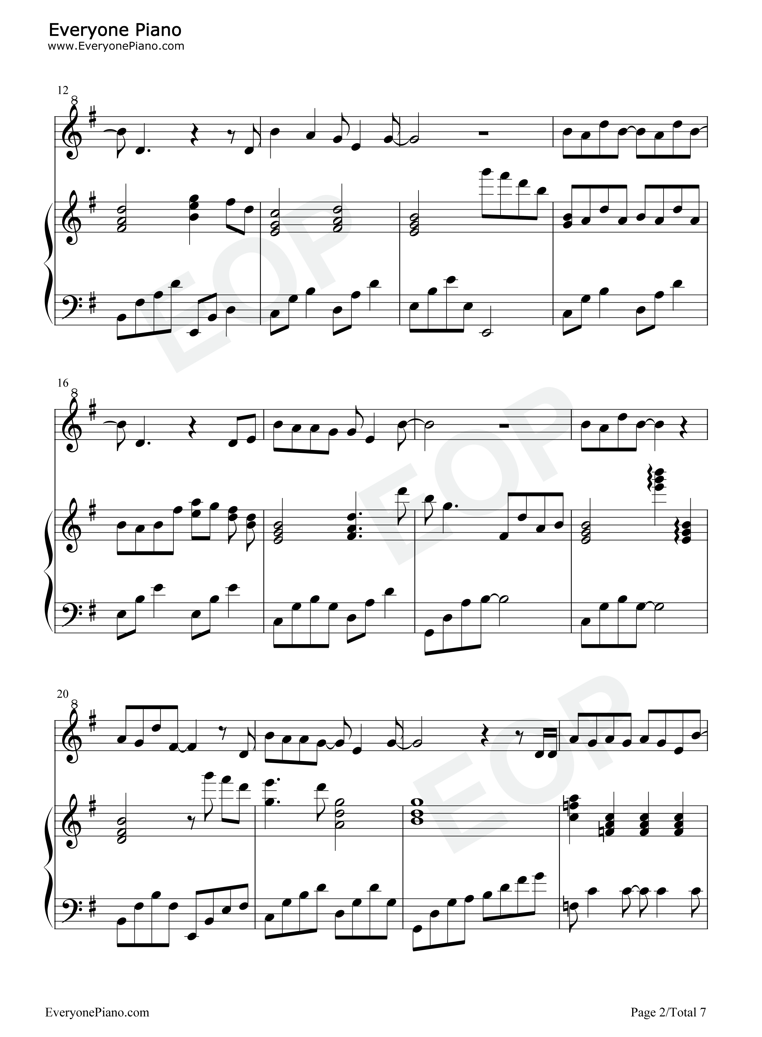 云水谣钢琴谱_伦桑