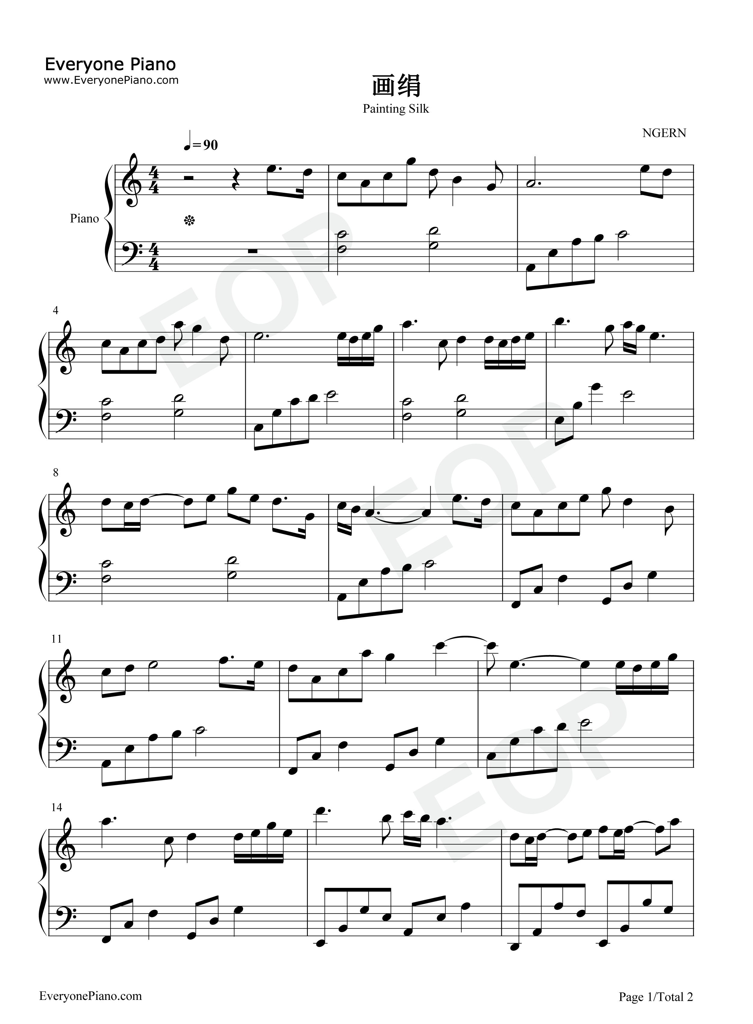 画绢钢琴谱_周深