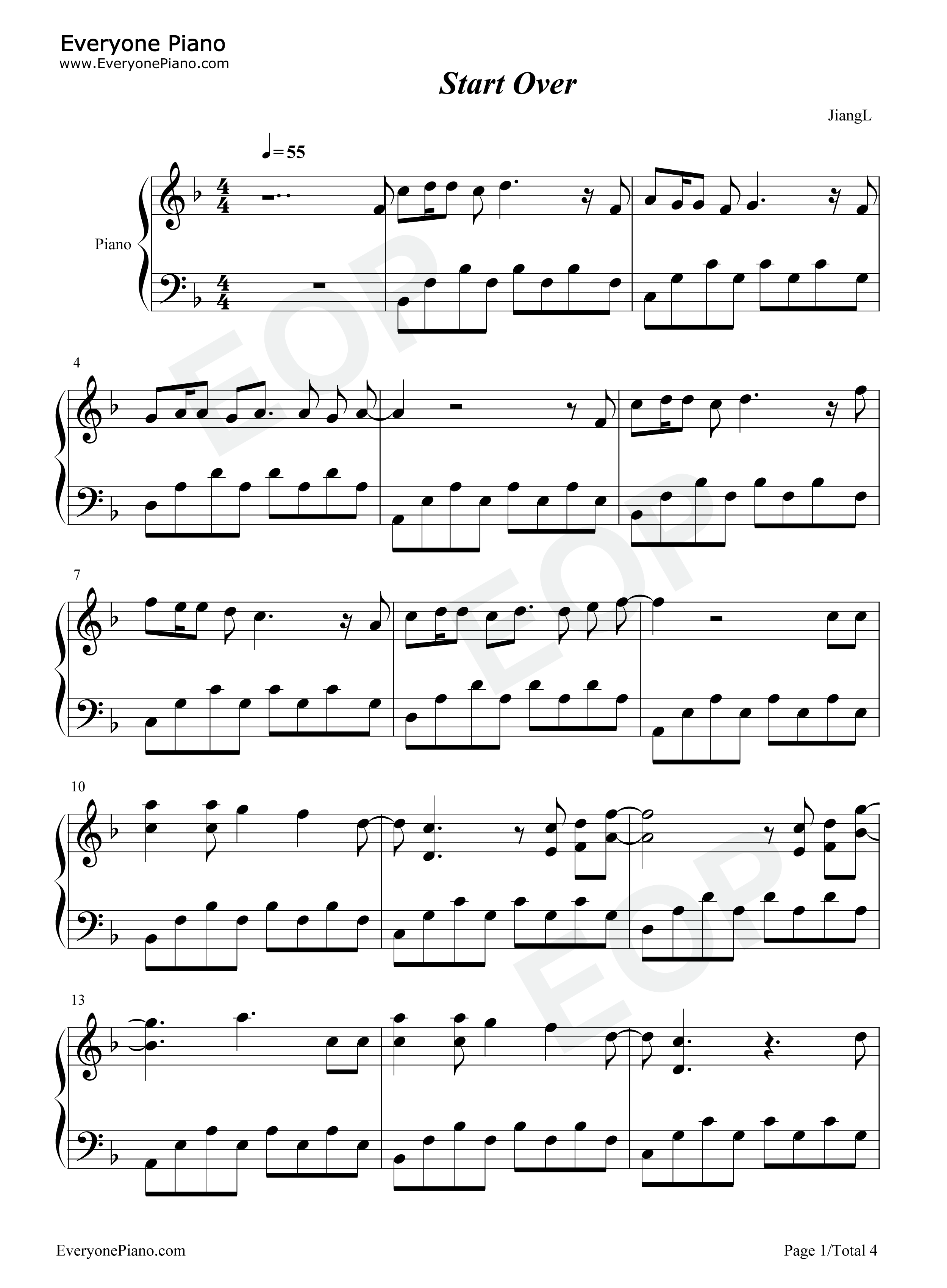 Start_Over钢琴谱_Gaho
