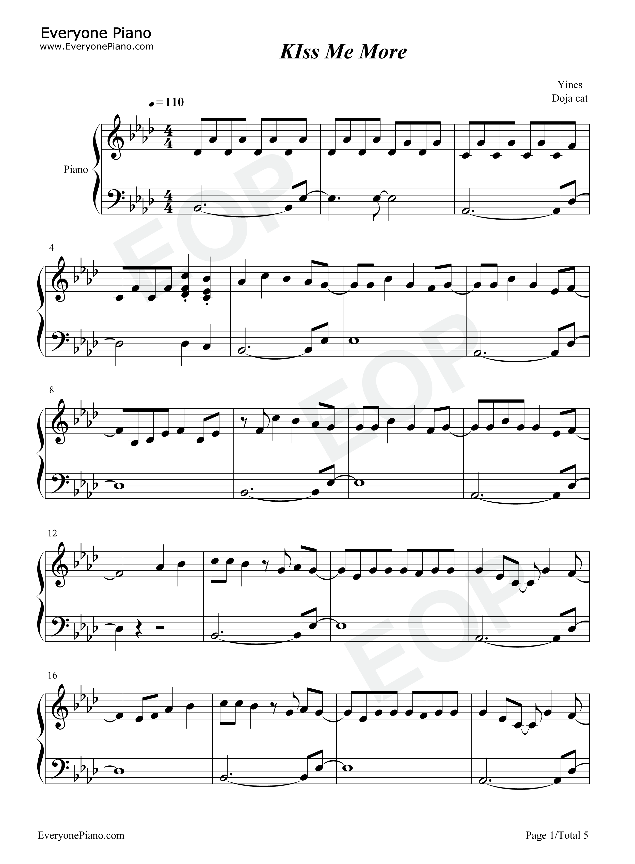 Kiss_Me_More钢琴谱_Doja_Cat_SZA