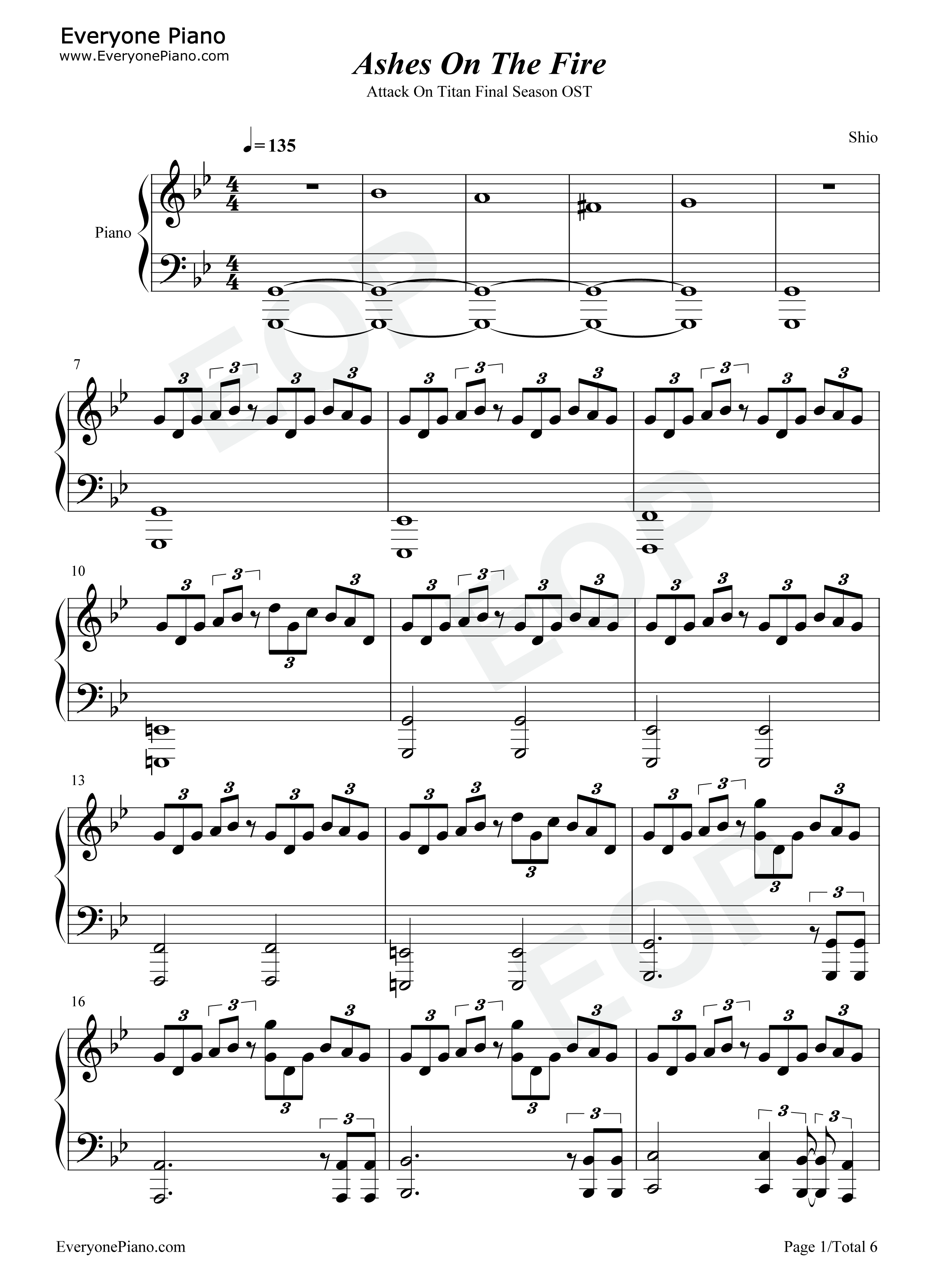 Ashes_On_The_Fire钢琴谱_山本康太