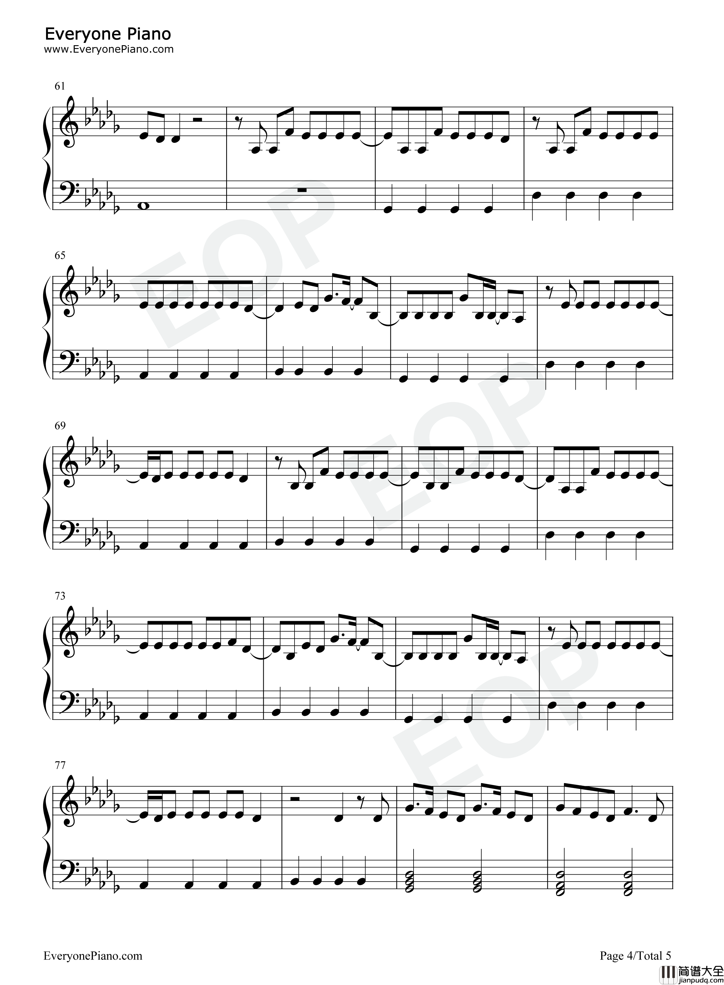 All_Your_Exes钢琴谱_Julia_Michaels