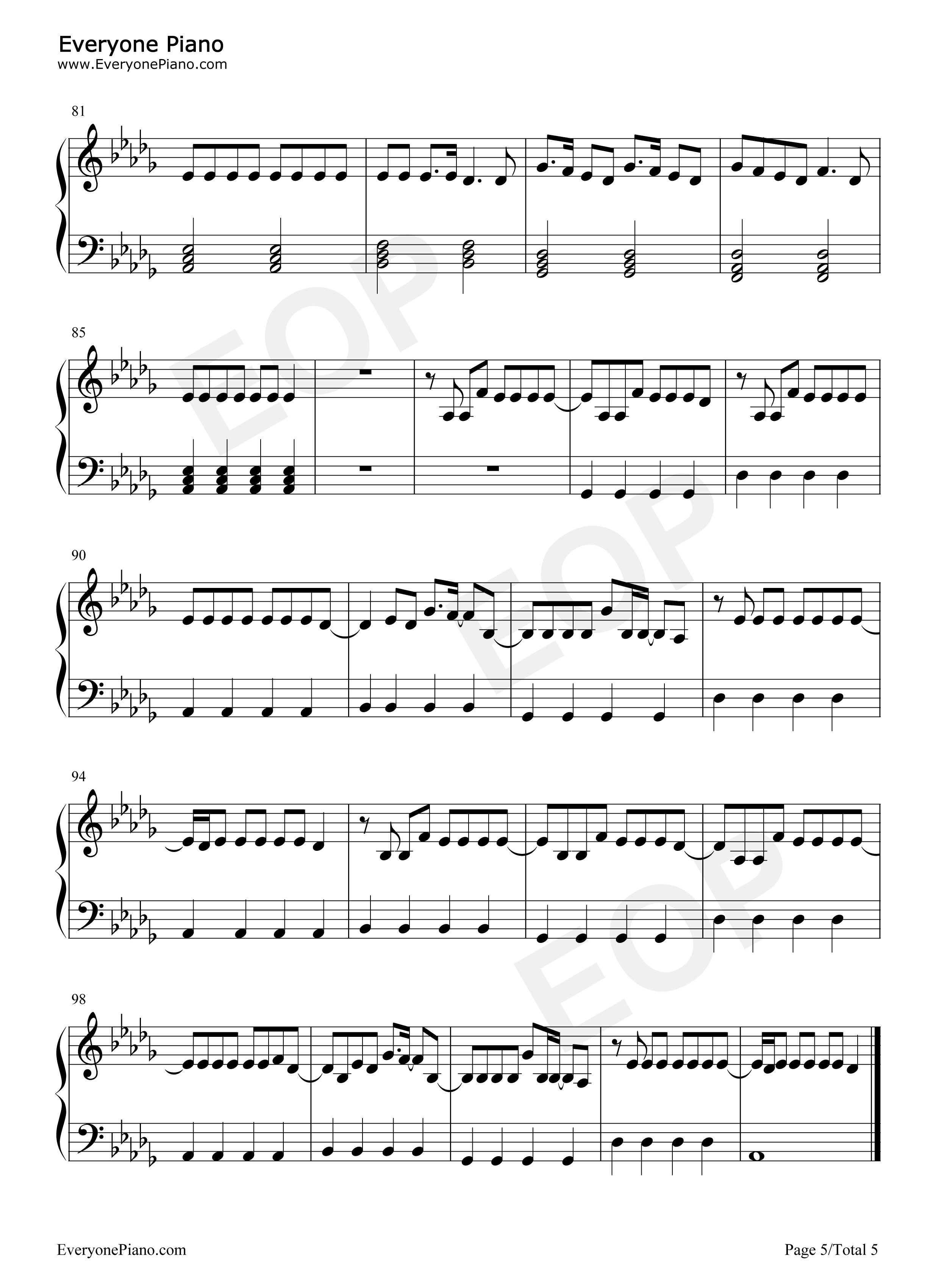 All_Your_Exes钢琴谱_Julia_Michaels