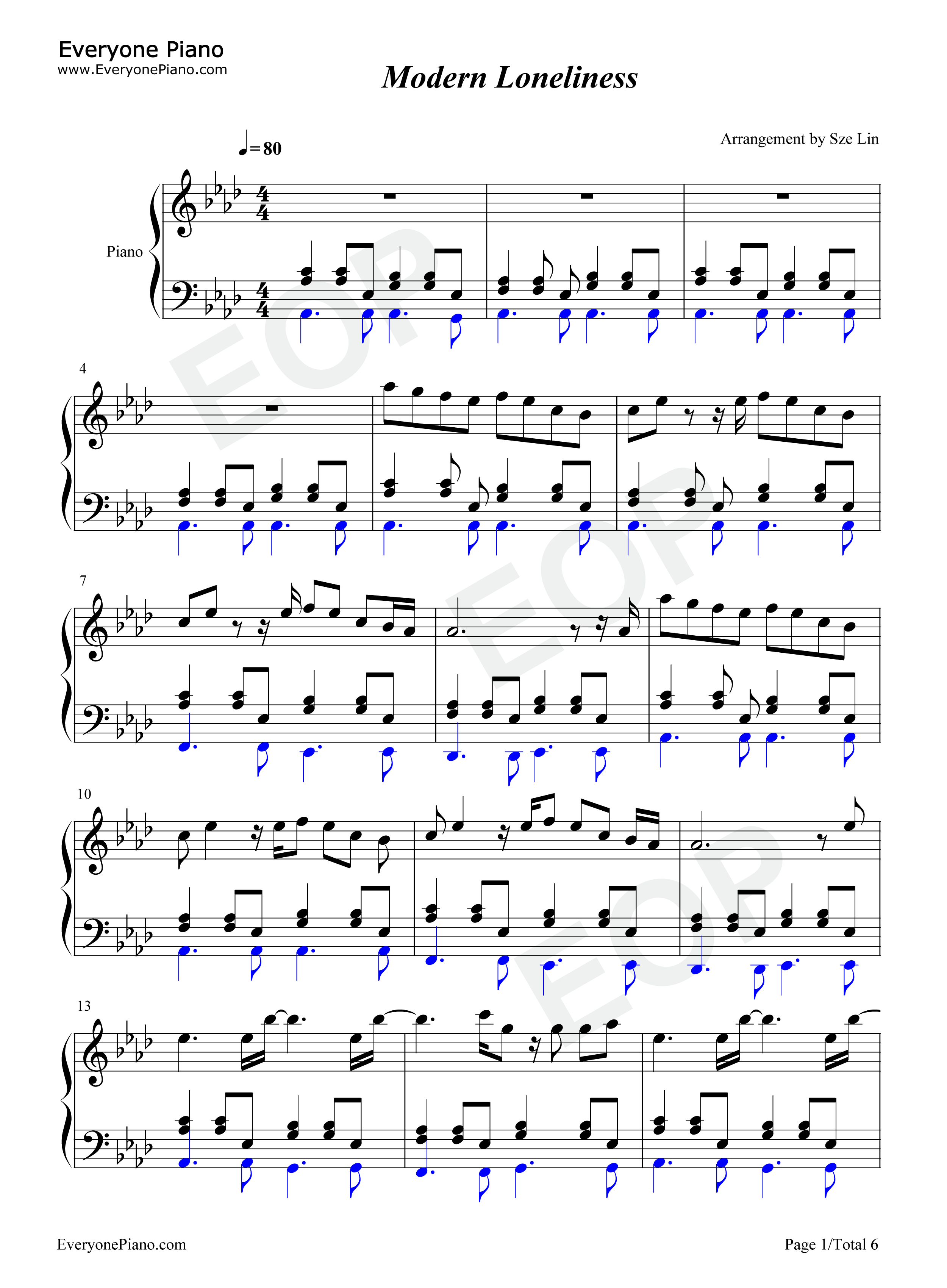 Modern_Loneliness钢琴谱_Lauv