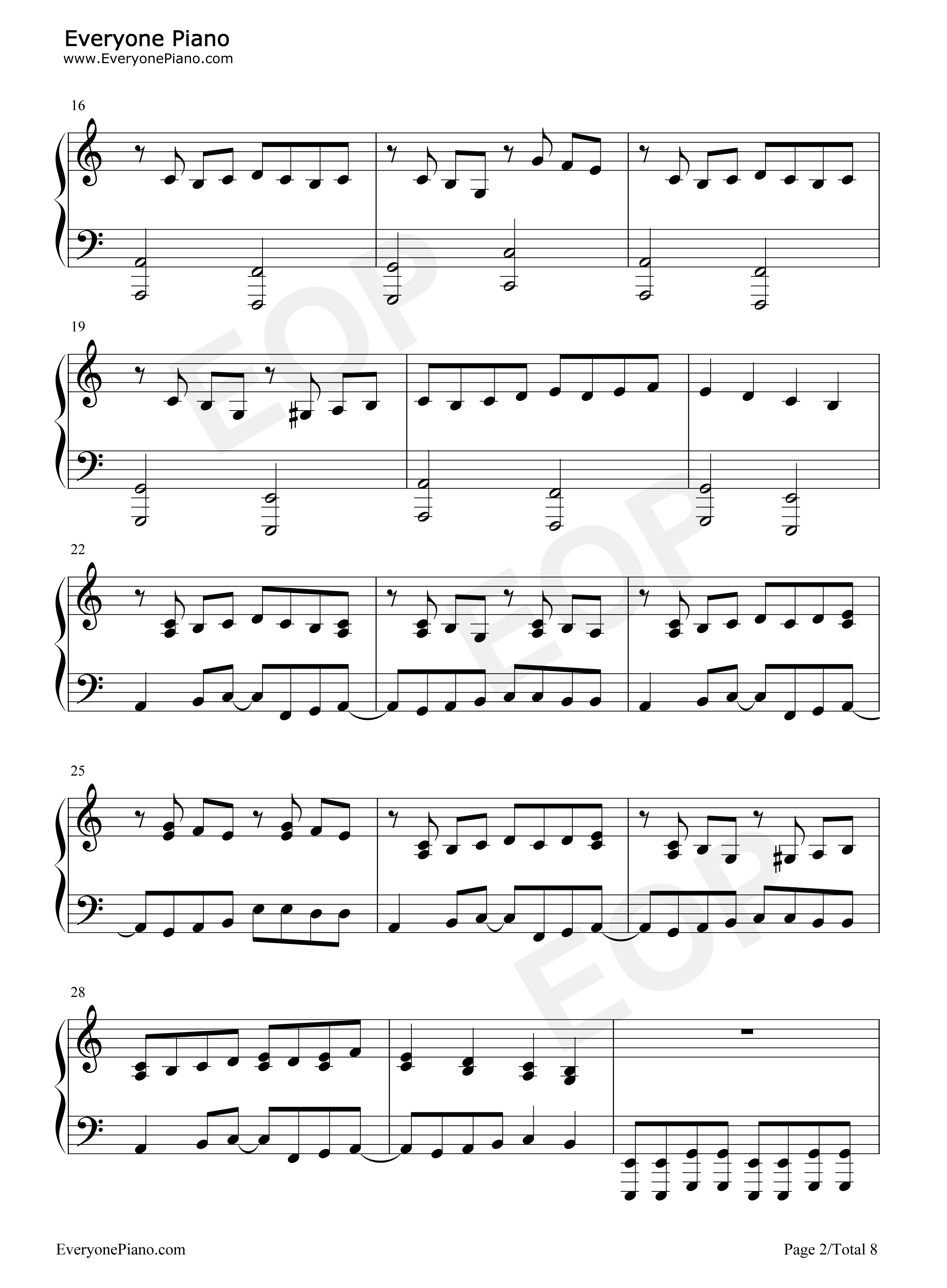 双向幸福钢琴谱_言和_洛天依