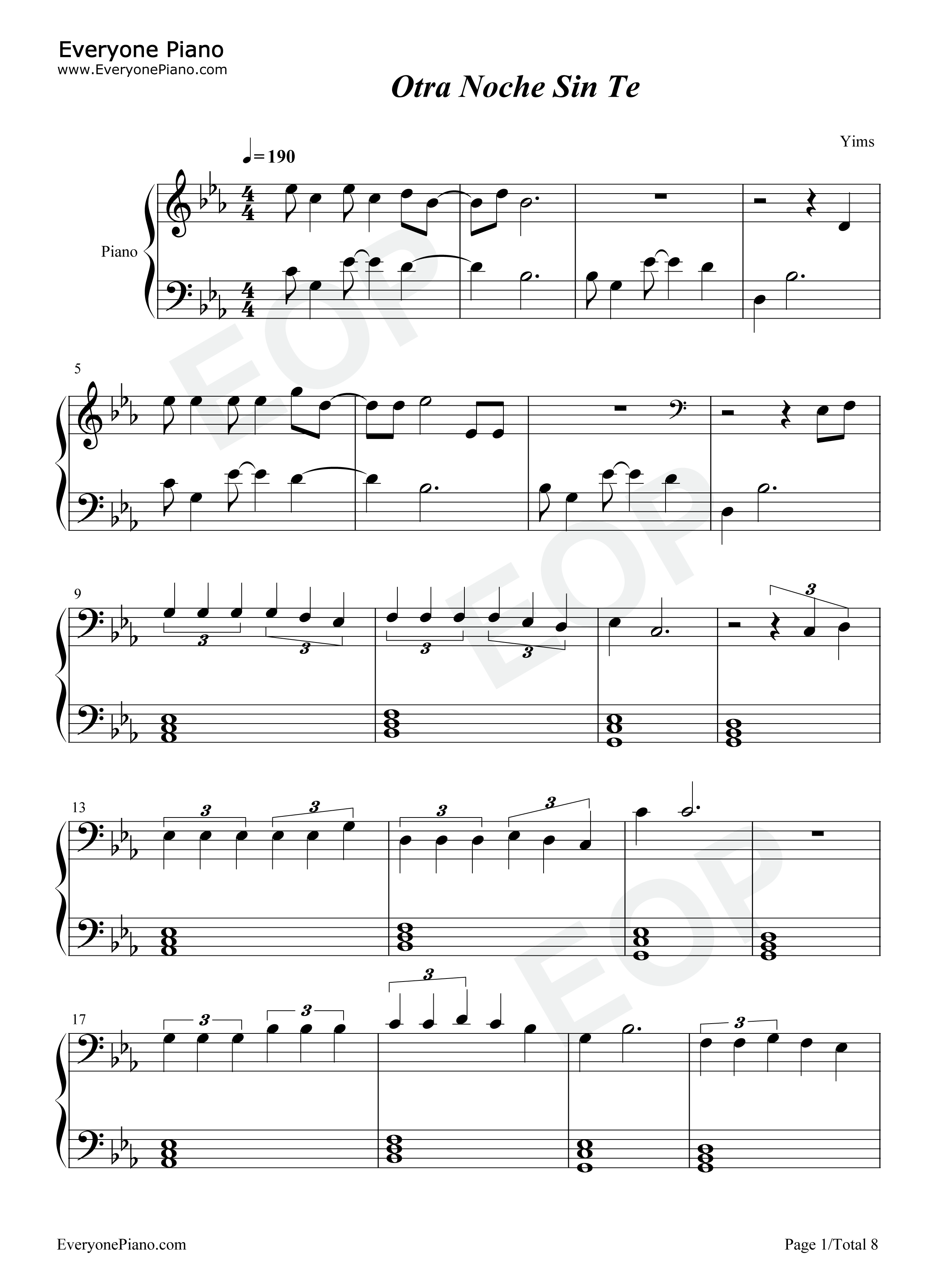 Otra_Noche_Sin_Ti钢琴谱_J_Balvin_Khalid