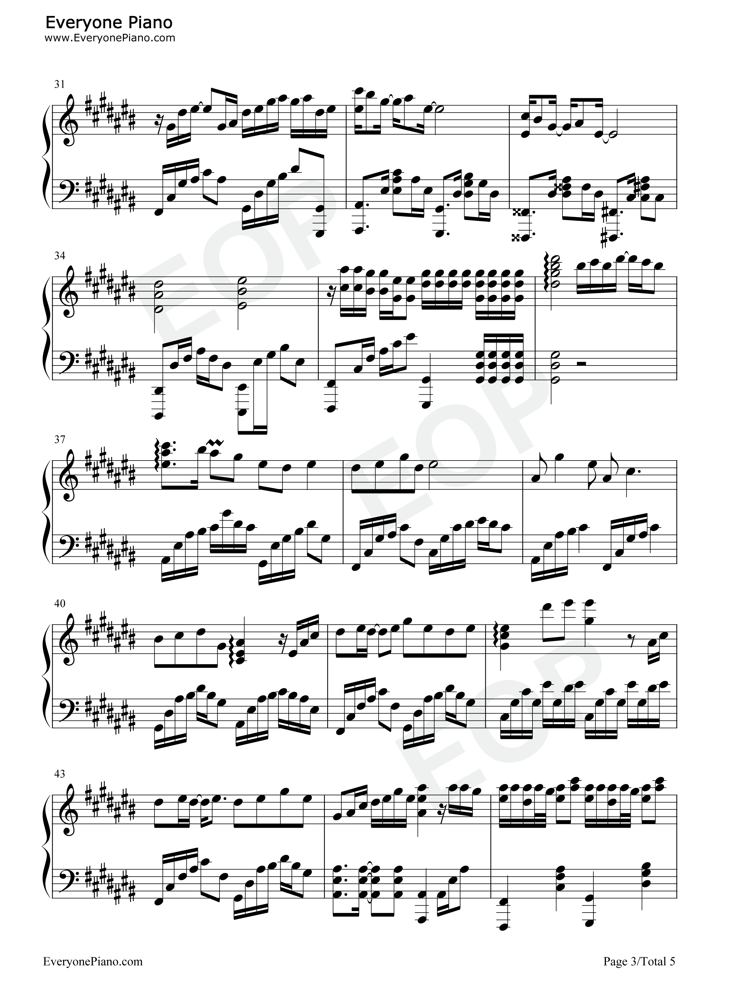 海底钢琴谱_凤凰传奇