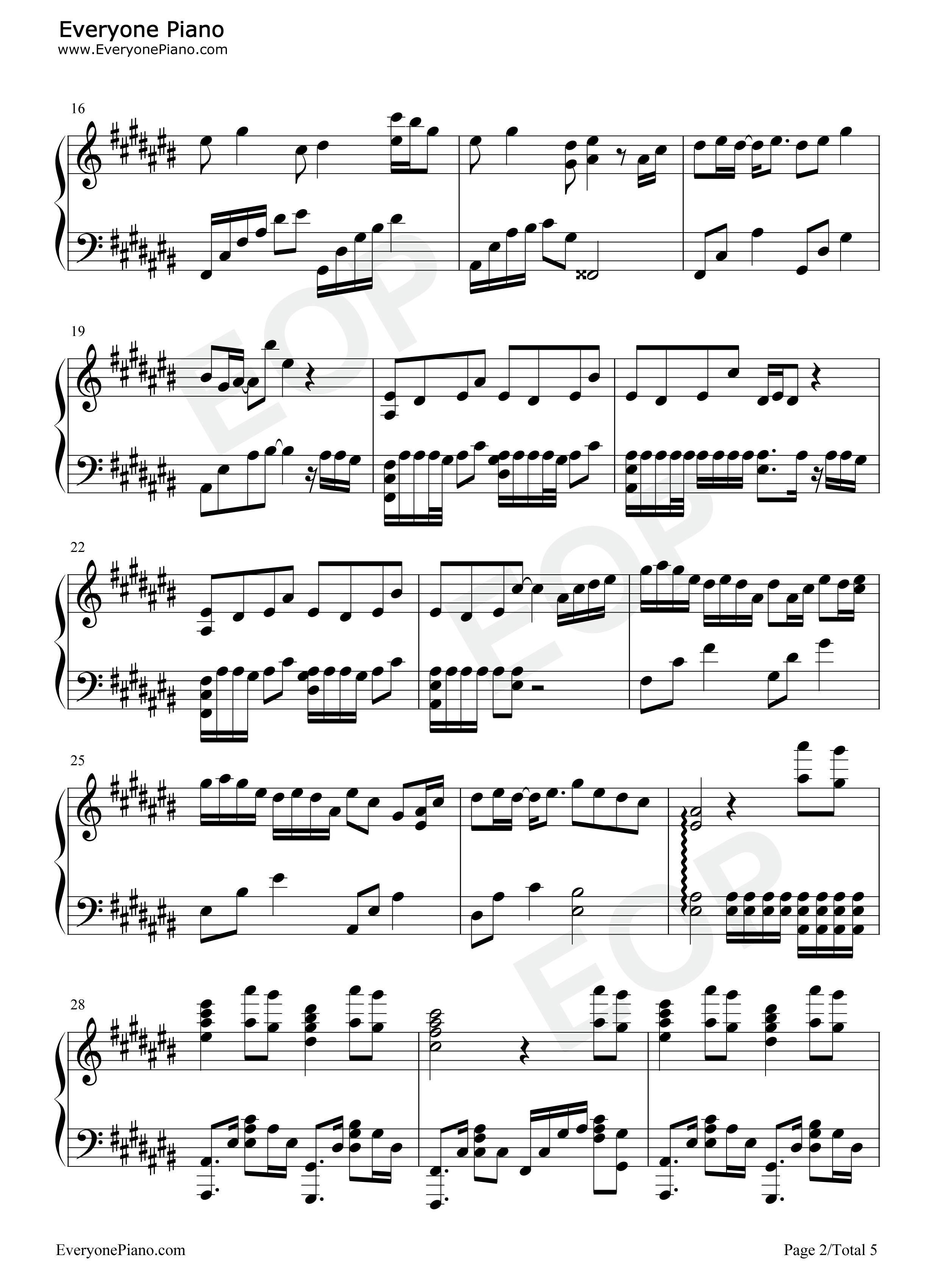 海底钢琴谱_凤凰传奇