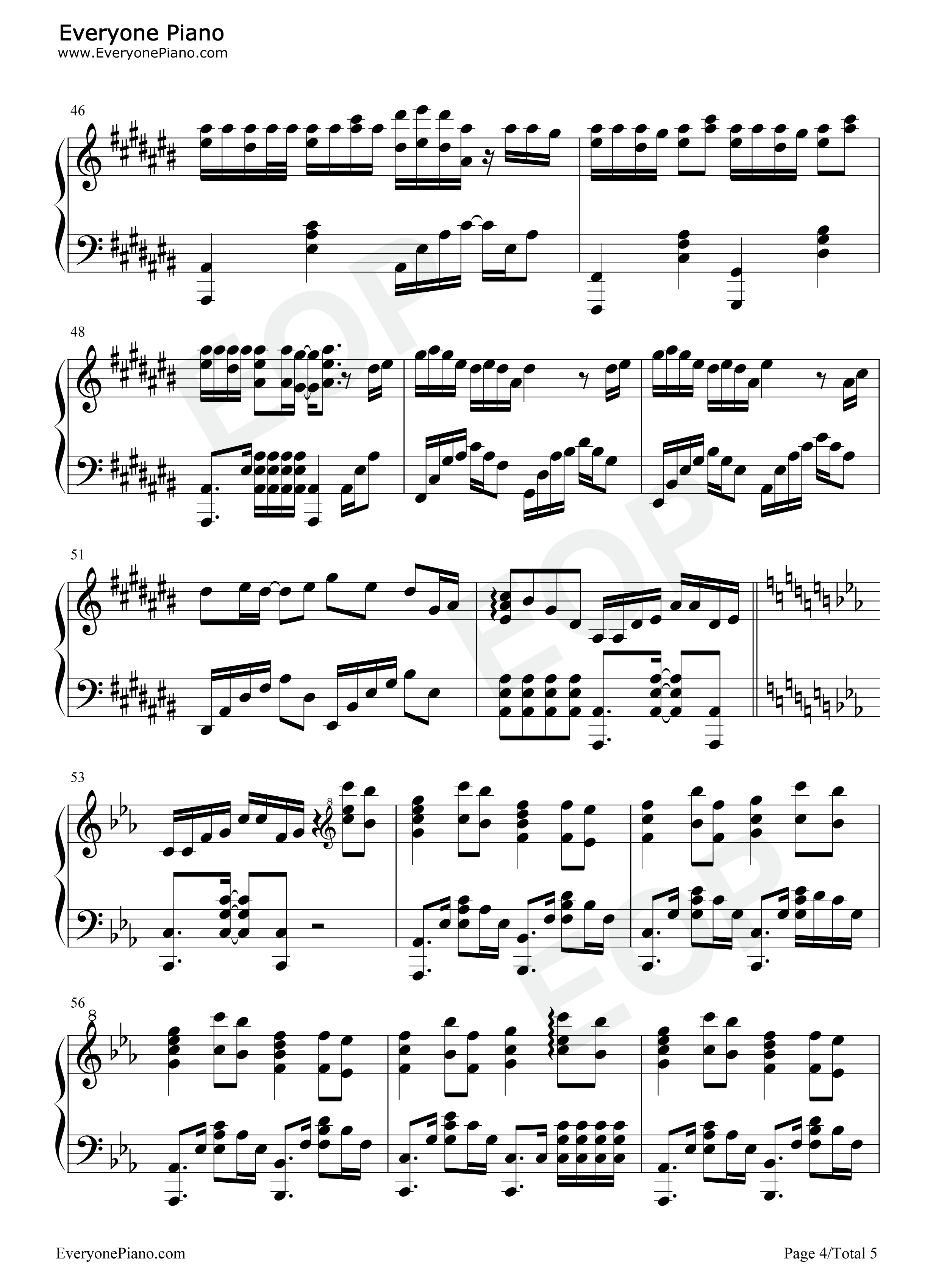 海底钢琴谱_凤凰传奇