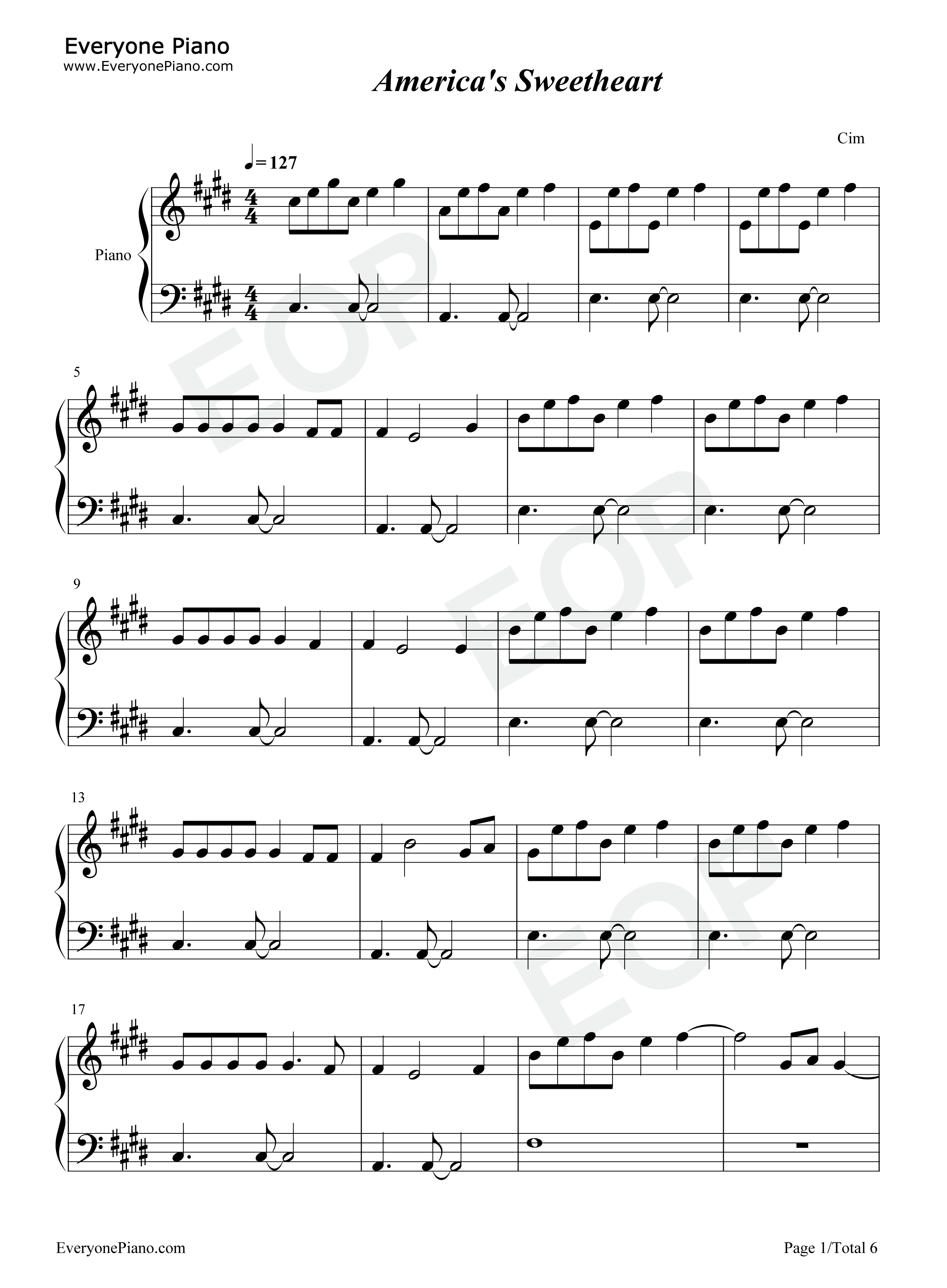 Americas_Sweetheart钢琴谱_LILHUDDY