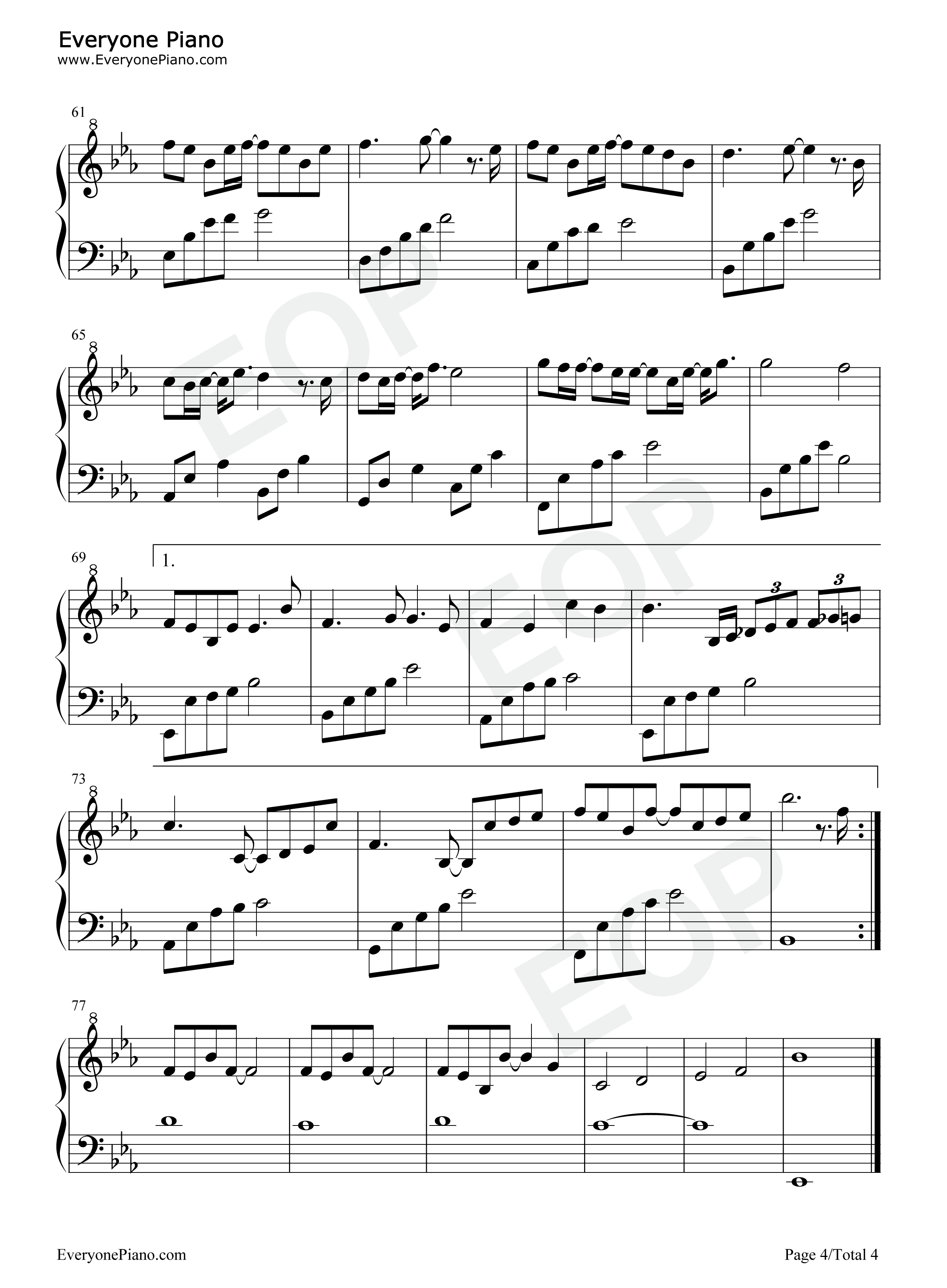 离开你以后钢琴谱_周兴哲