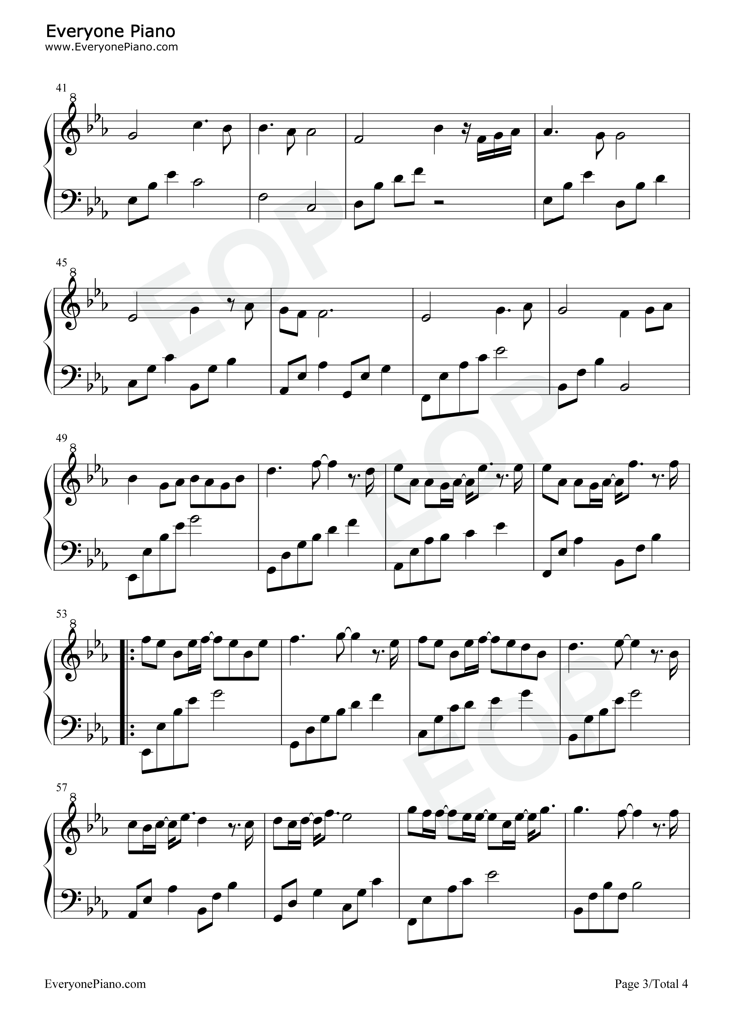 离开你以后钢琴谱_周兴哲