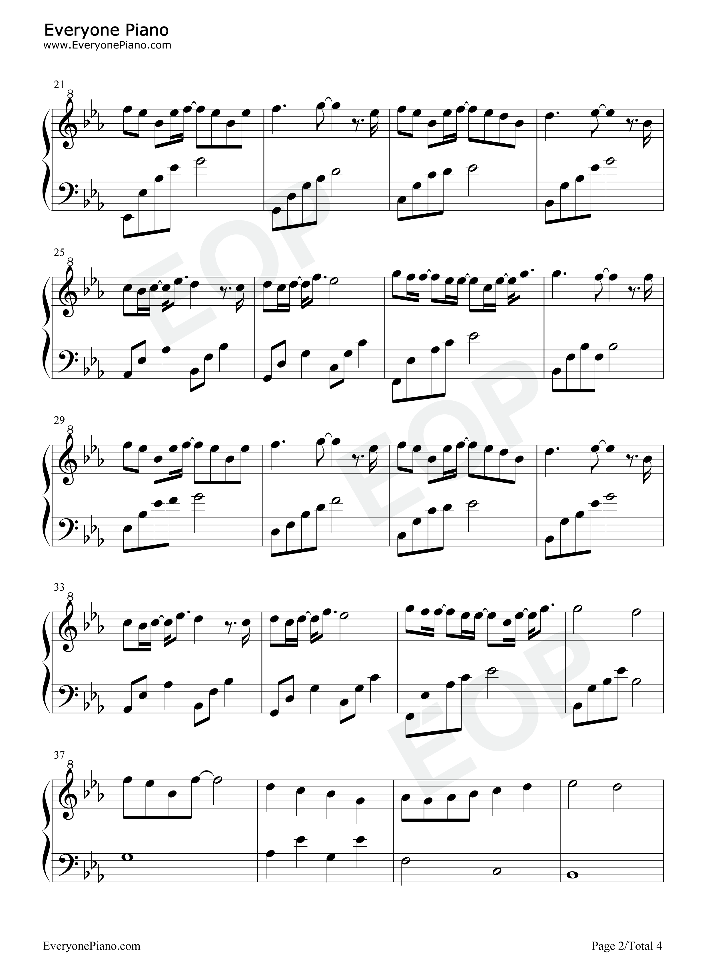 离开你以后钢琴谱_周兴哲