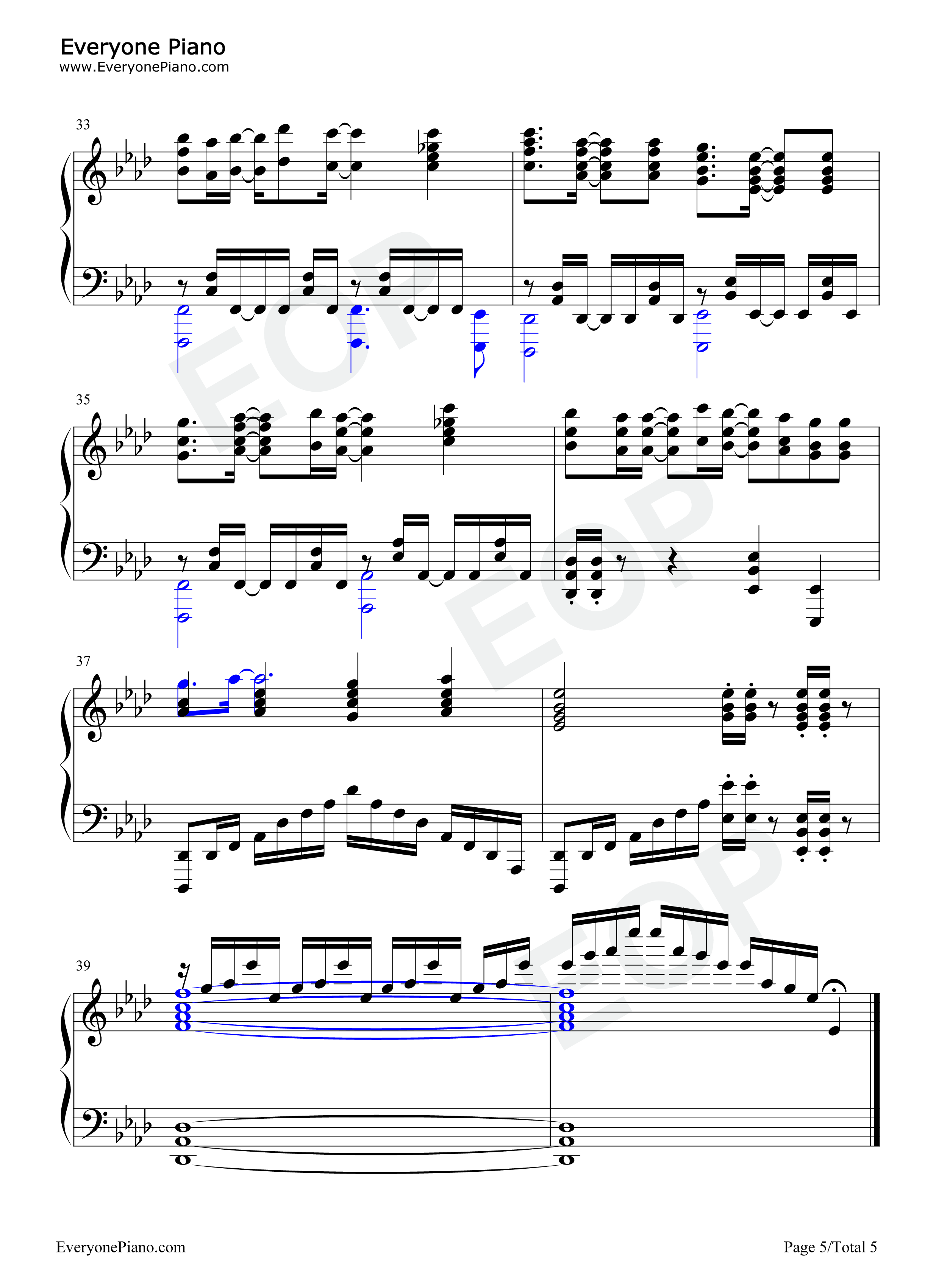 Anti_world钢琴谱_高槻加奈子